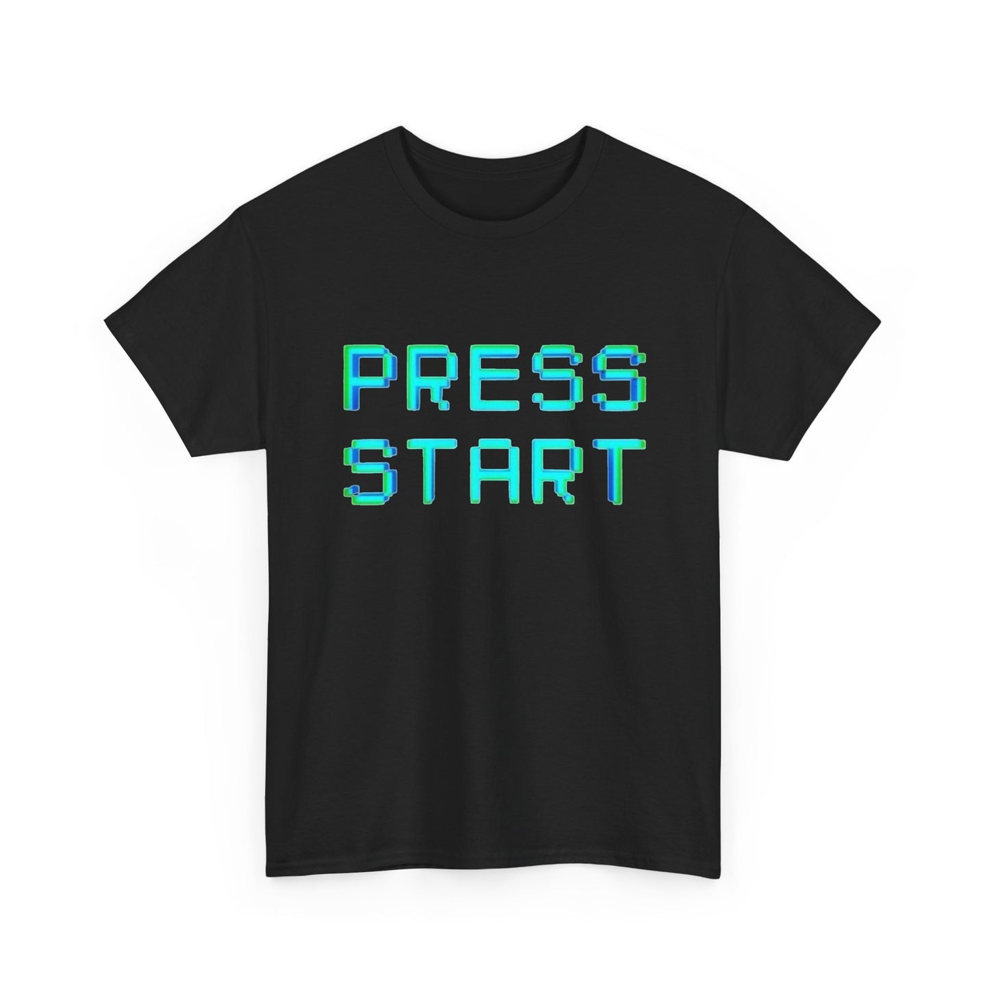 Press Start Retro Gaming Graphic T Shirt Unisex Heavy Cotton NEW Tee