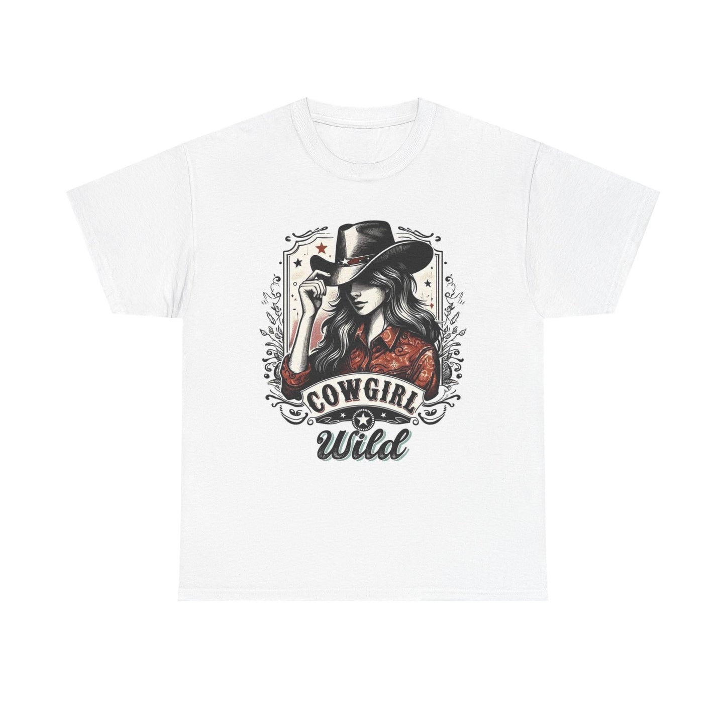 Wild Cowgirl Graphic T Shirt Womens Vintage Retro Cotton Tee