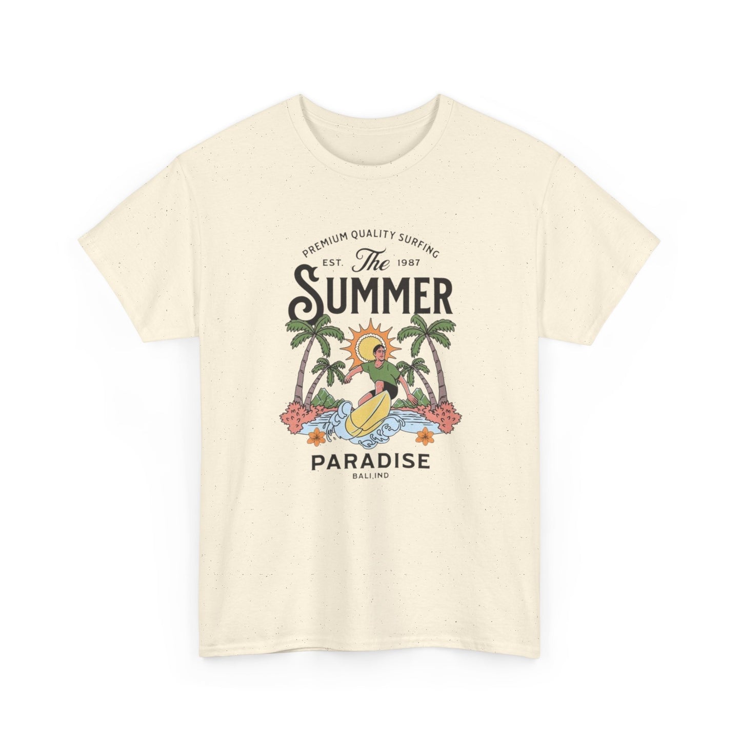 Summer Surfing Paradise Graphic T Shirt S-5XL NEW Unisex Heavy Cotton Tee
