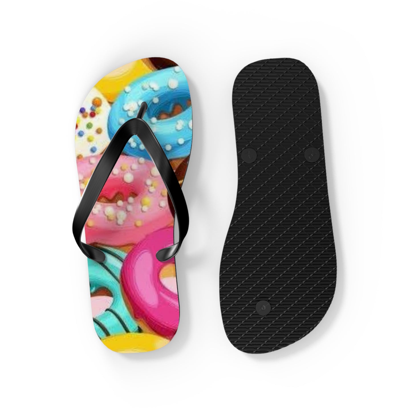 Donut Summer Sandals, Beach Shoes, Vacation Flip Flops, Pool Slides, Comfortable
