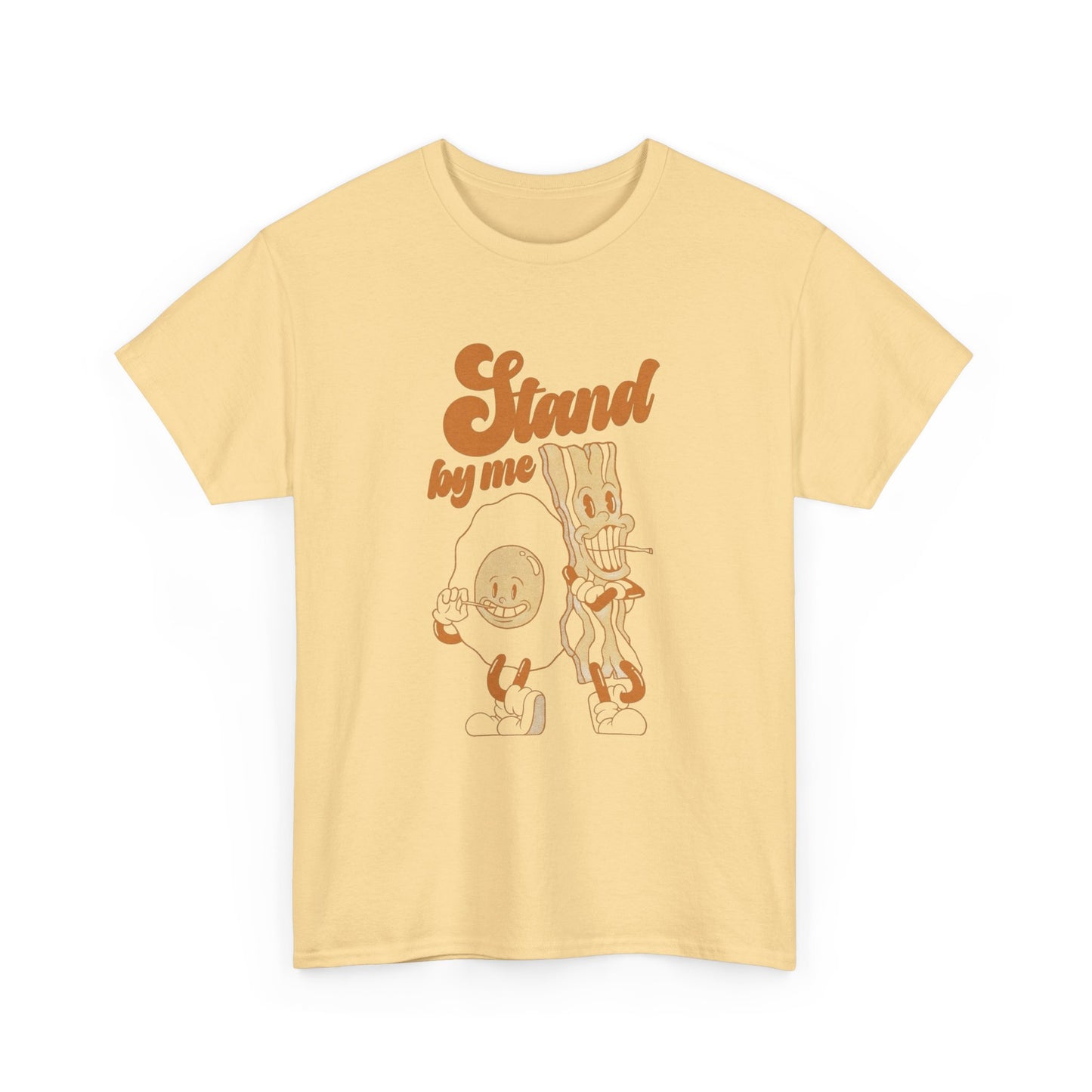 Stand By Me Funny Bacon And Eggs Chef Graphic T Shirt Unisex Heavy Cotton Tee