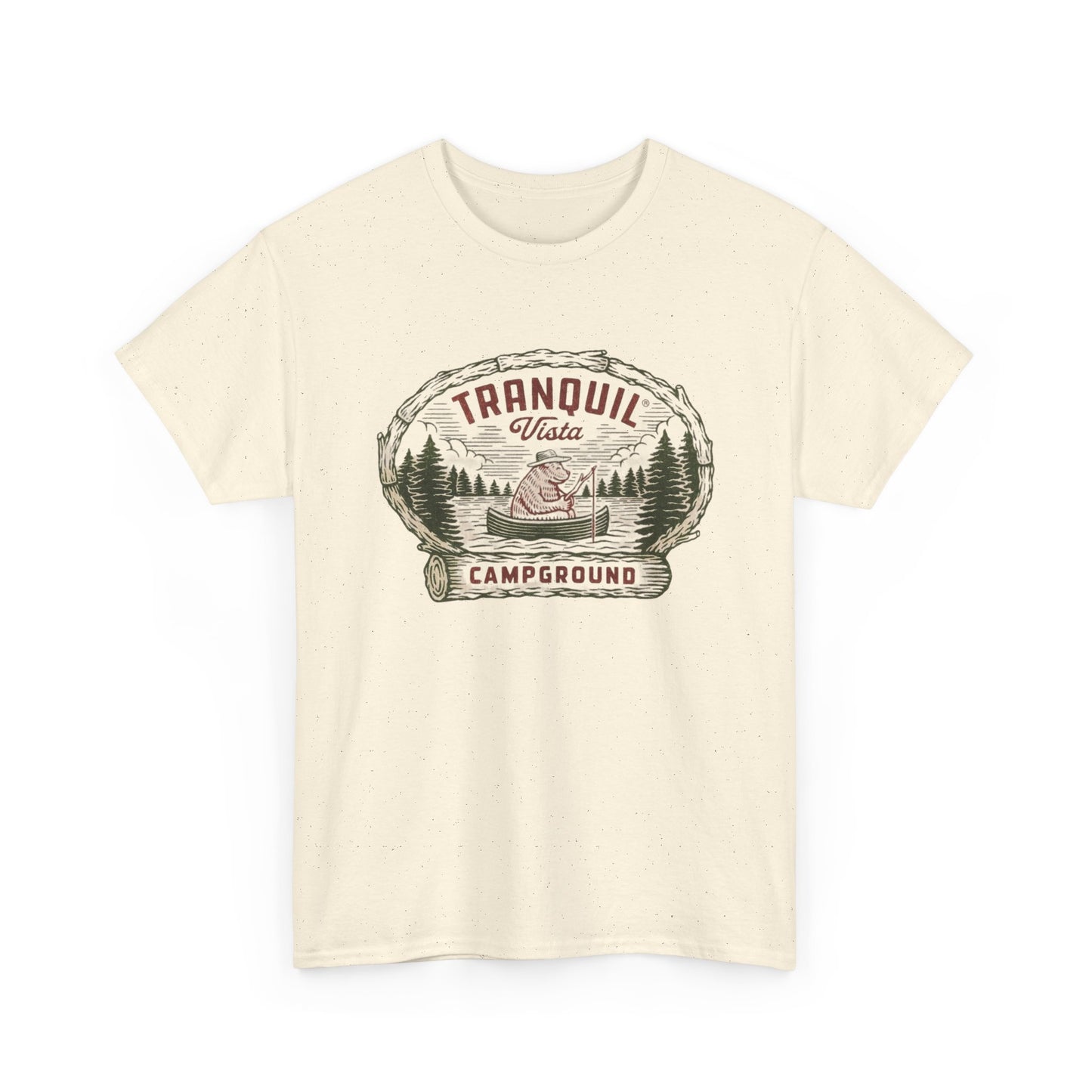 Tranquil Camp Ground Graphic T Shirt Unisex Heavy Cotton Tee