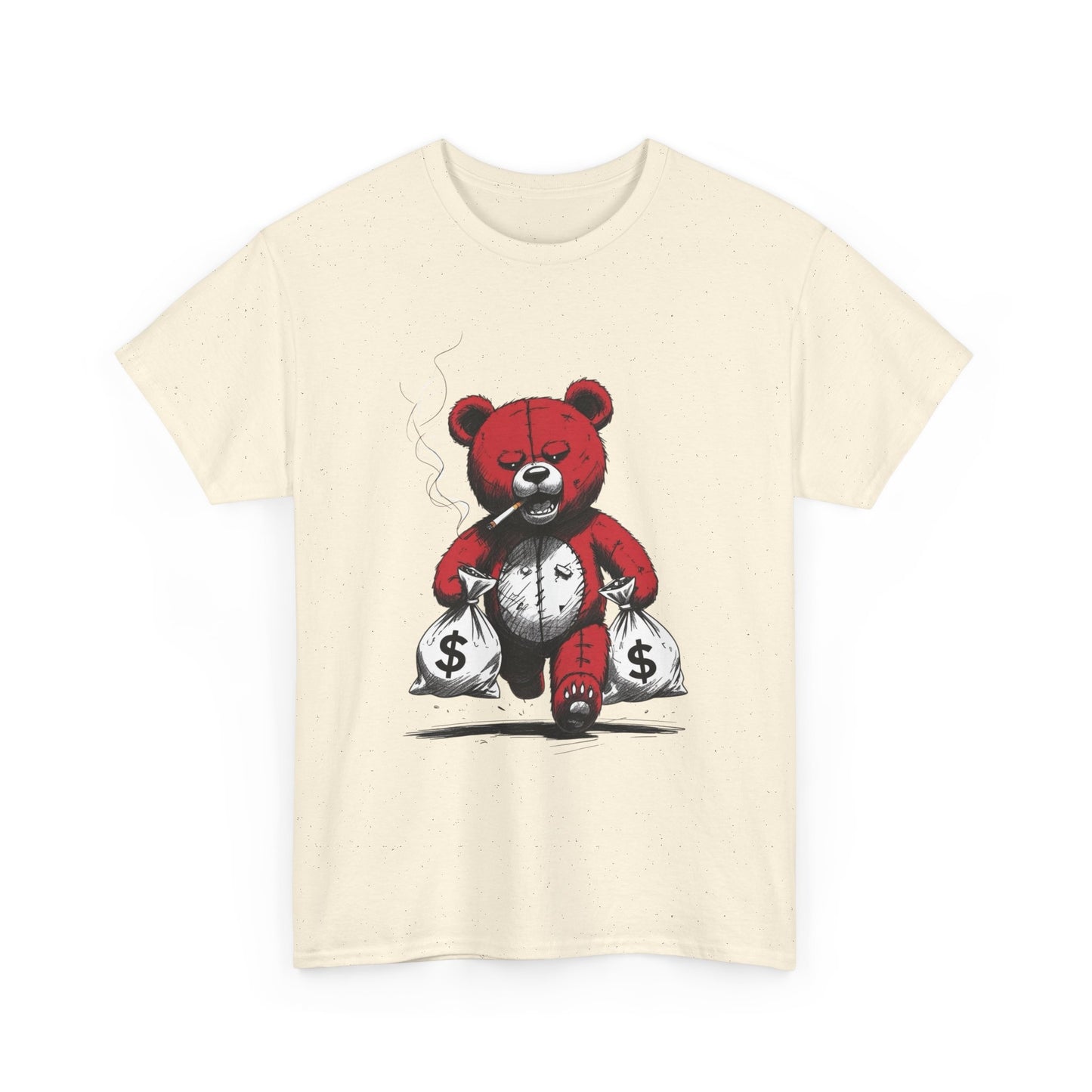 Teddy Bear Money Bags Graphic T Shirt NEW Unisex Heavy Cotton Tee