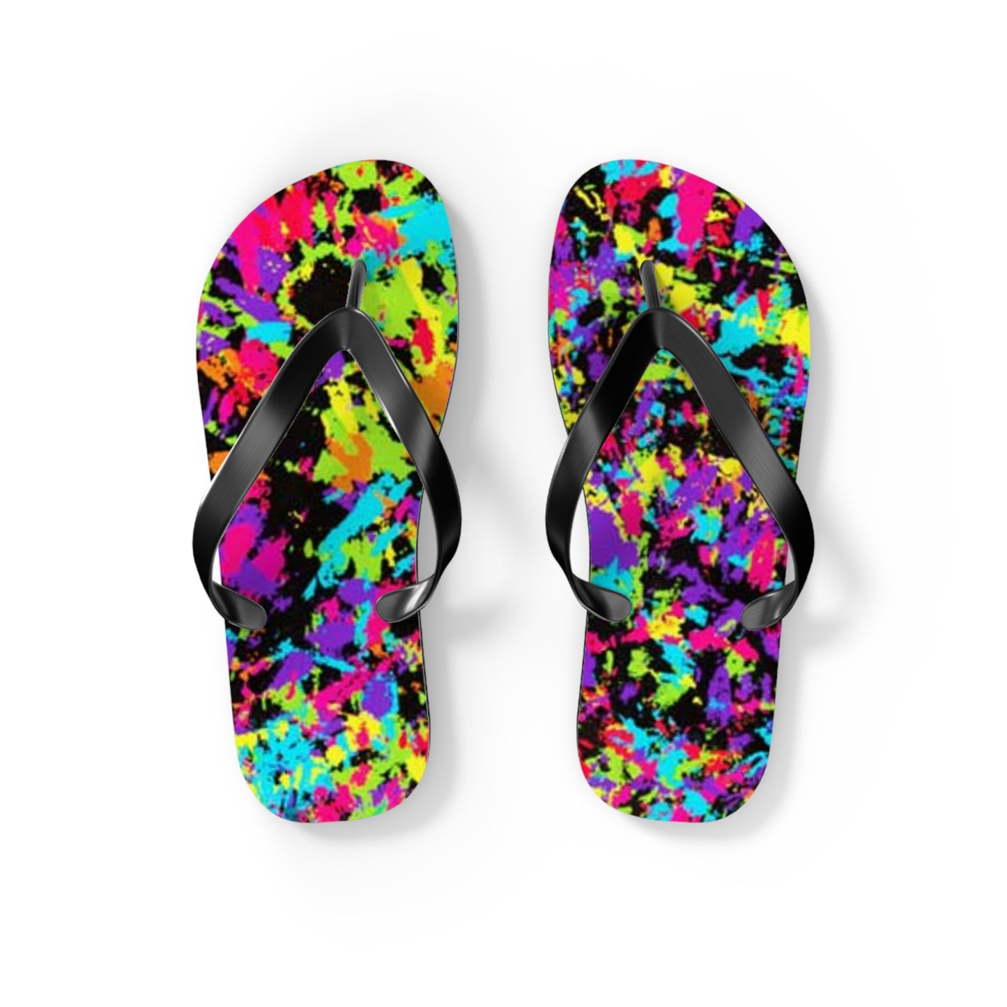 90s Retro Paint Flip Flops, Sandals Slides, Summer Footwear, Brand New