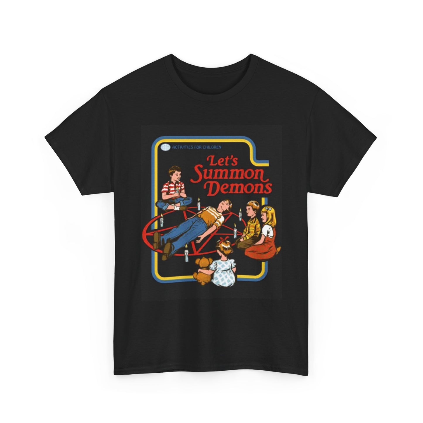 Lets Summon Demons Graphic T Shirt Retro 70s ART Unisex Heavy Cotton Tee