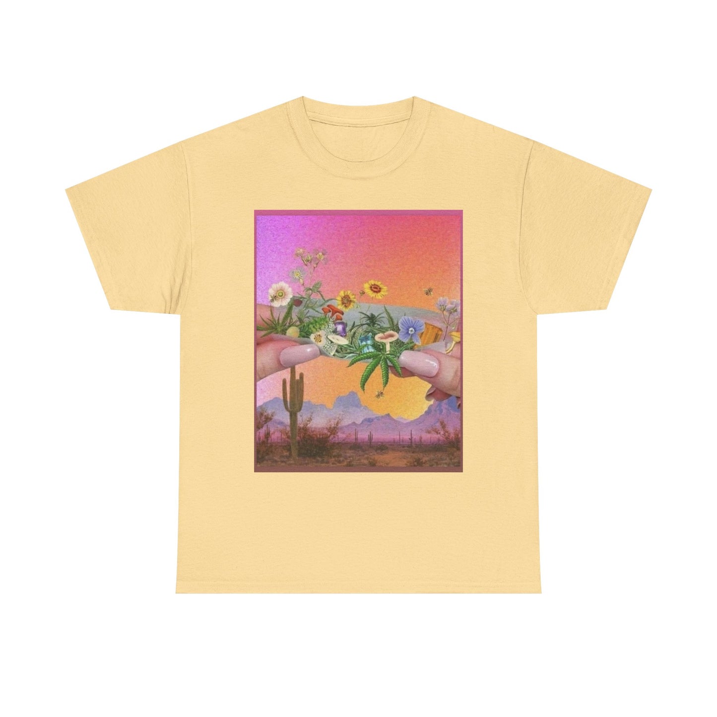 Rolling Flowers Graphic T-Shirt Women's Heavy Comfy Cotton Tee