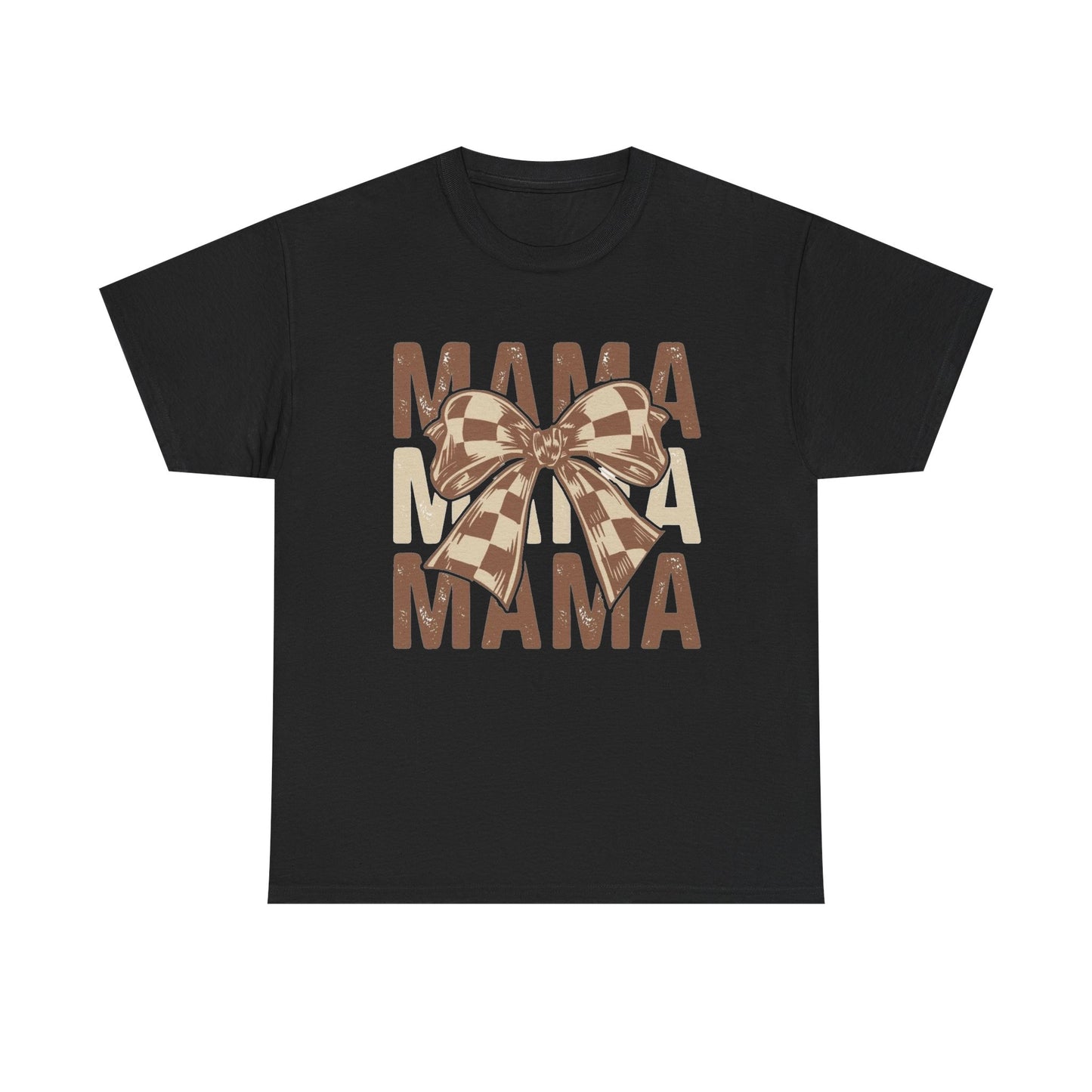 Mama Checkered Pattern Brown Cute Graphic T Shirt NEW ADULT