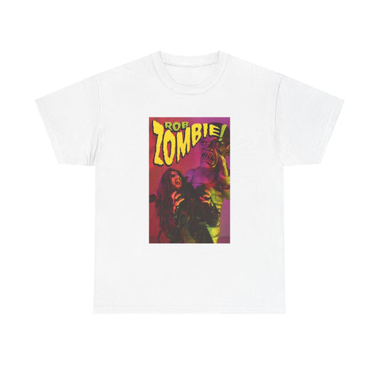 Rob Zombie Tshirt Vintage Metal Poster Neon Graphic Retro Unisex Heavy Cotton