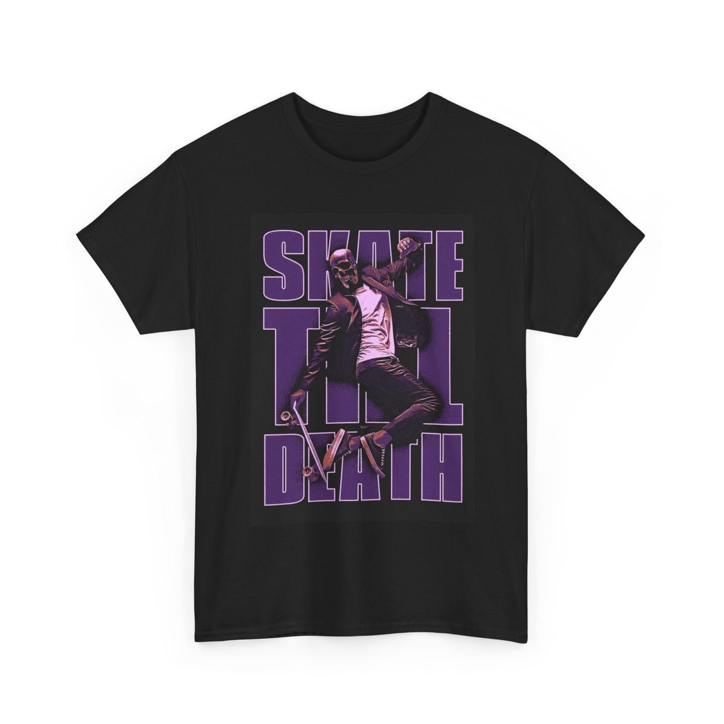 Skate Till Death Tshirt Skateboarding Graphic SB Unisex Heavy Cotton Tee