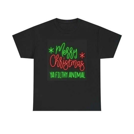 Merry Christmas Ya Filthy Animal Funny Shirt Santa Unisex Heavy Cotton Tee