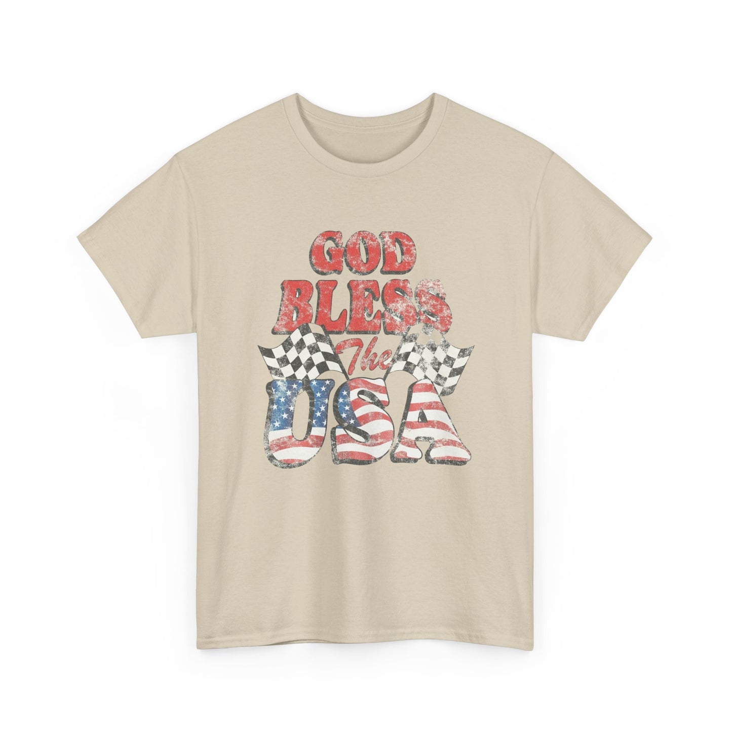 God Bless The USA Graphic T Shirt NEW Unisex Heavy Cotton Tee