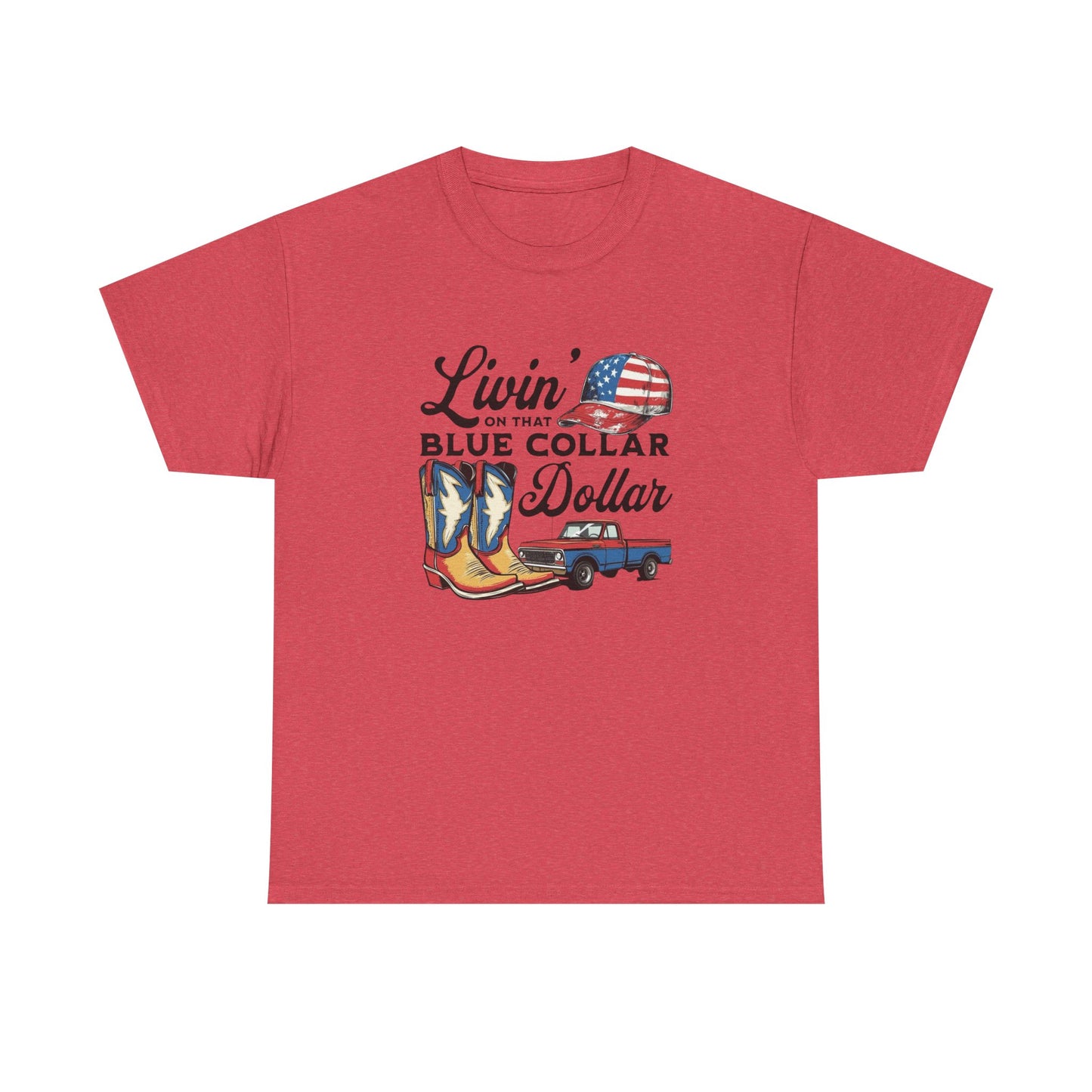 Living That Blue Collar Life Graphic T Shirt Unisex Heavy Cotton Tee Gift
