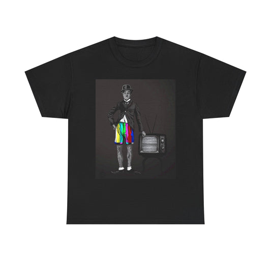 Charlie Chaplin Rainbow Vintage Graphic T Shirt Brand New Cotton Tee