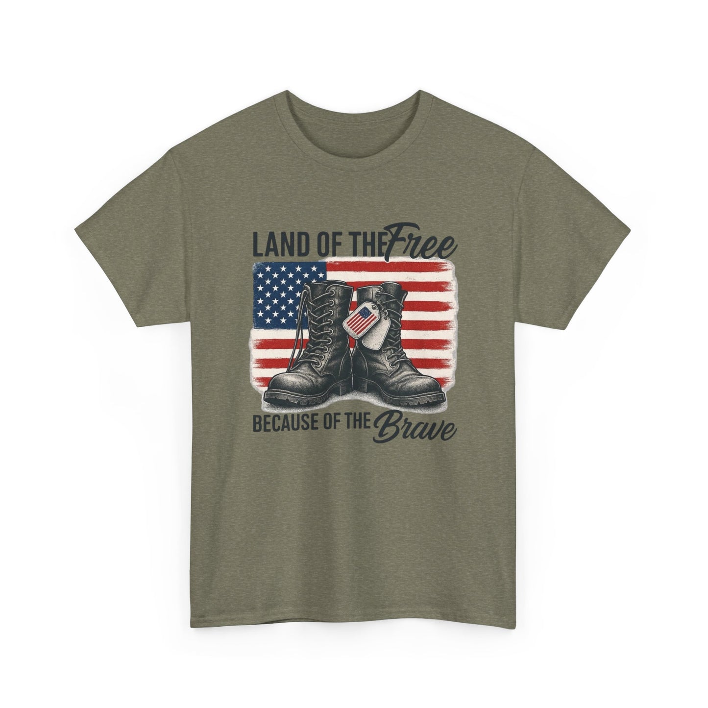 Land Of The Free Because Of The Brave USA Graphic T Shirt NEW ADULT Tee