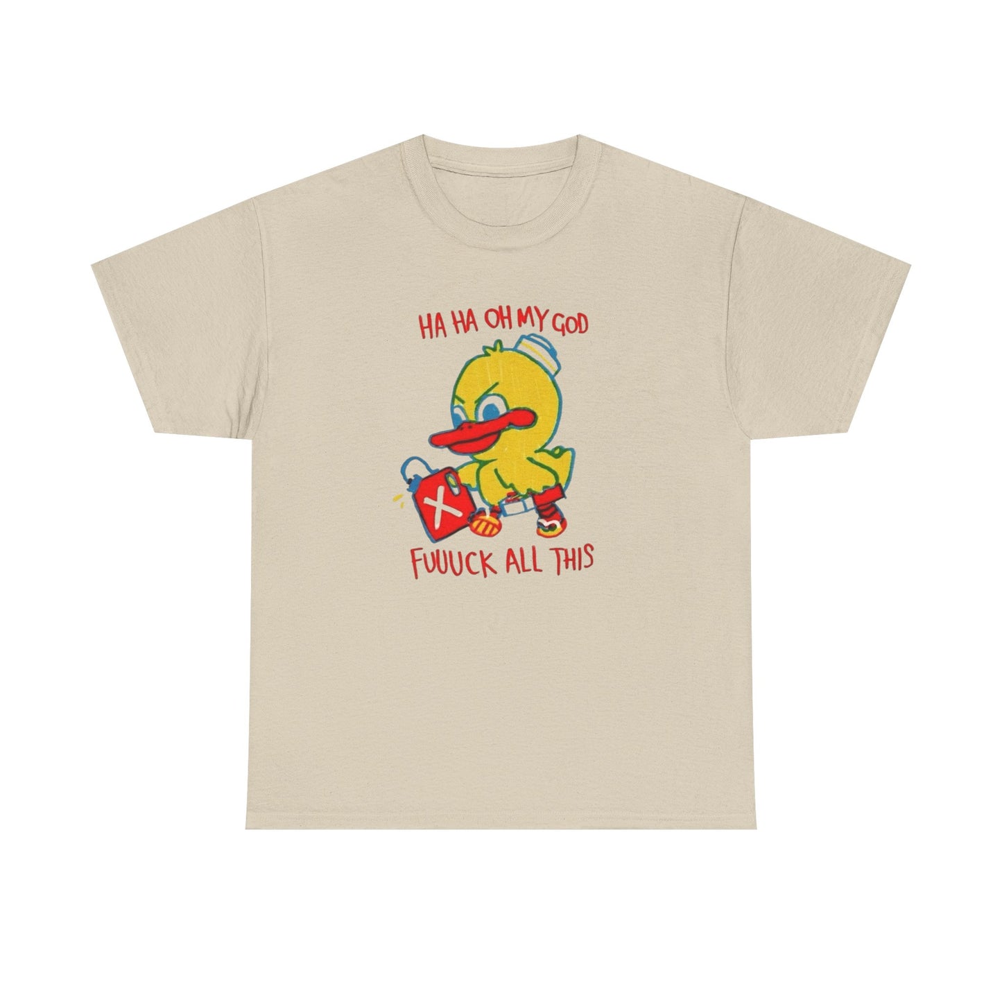 Ha Ha Funny Duck Graphic T-Shirt Unisex Heavy Cotton Tee Gift