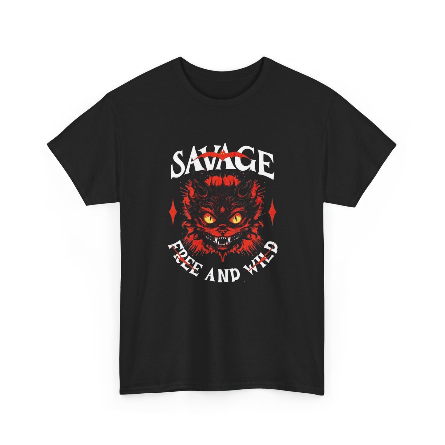 Savage Free And Wild Graphic T Shirt NEW ADULT Unisex Heavy Cotton Tee