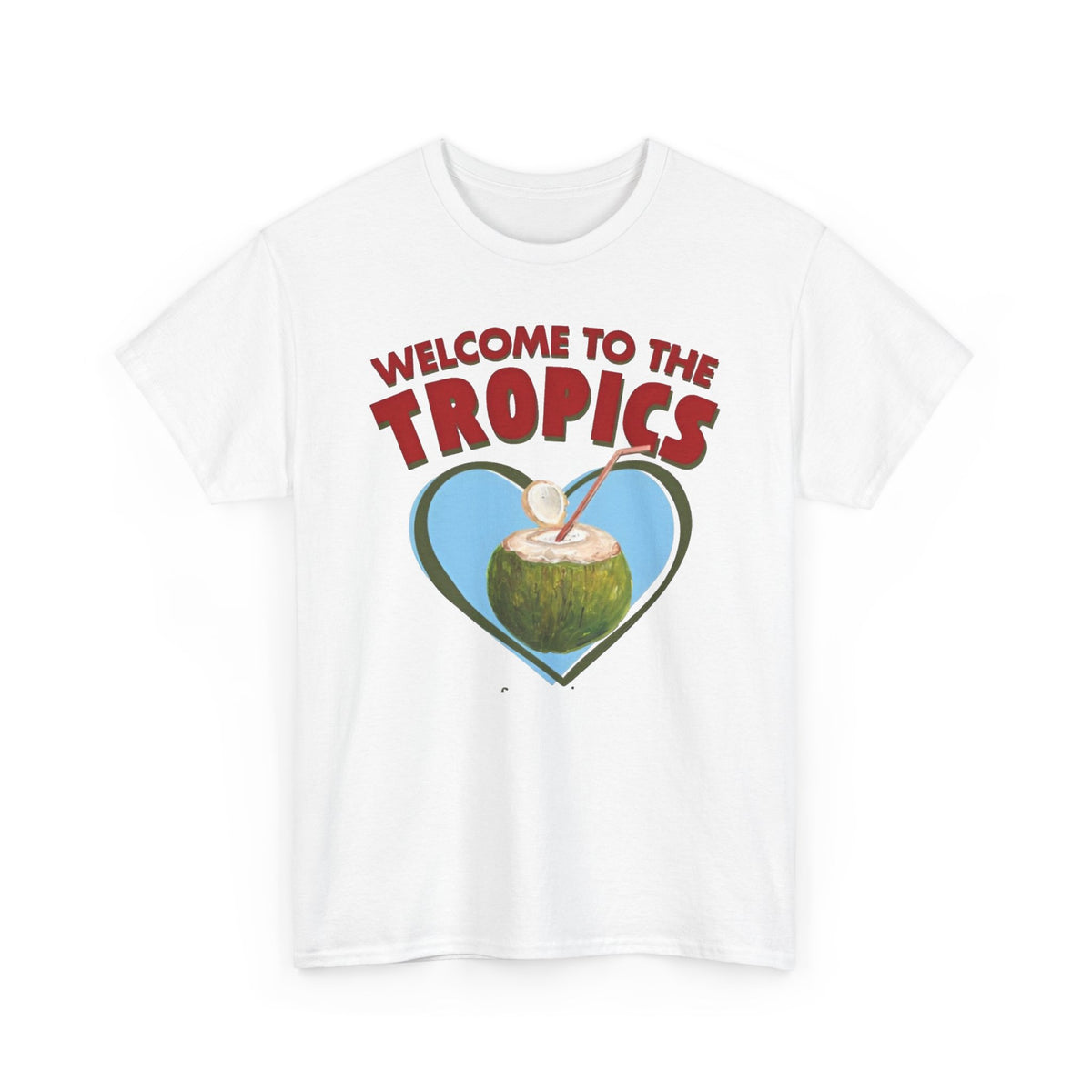 Welcome to the Tropics Coconut Heart T-Shirt Men's Graphic Tee