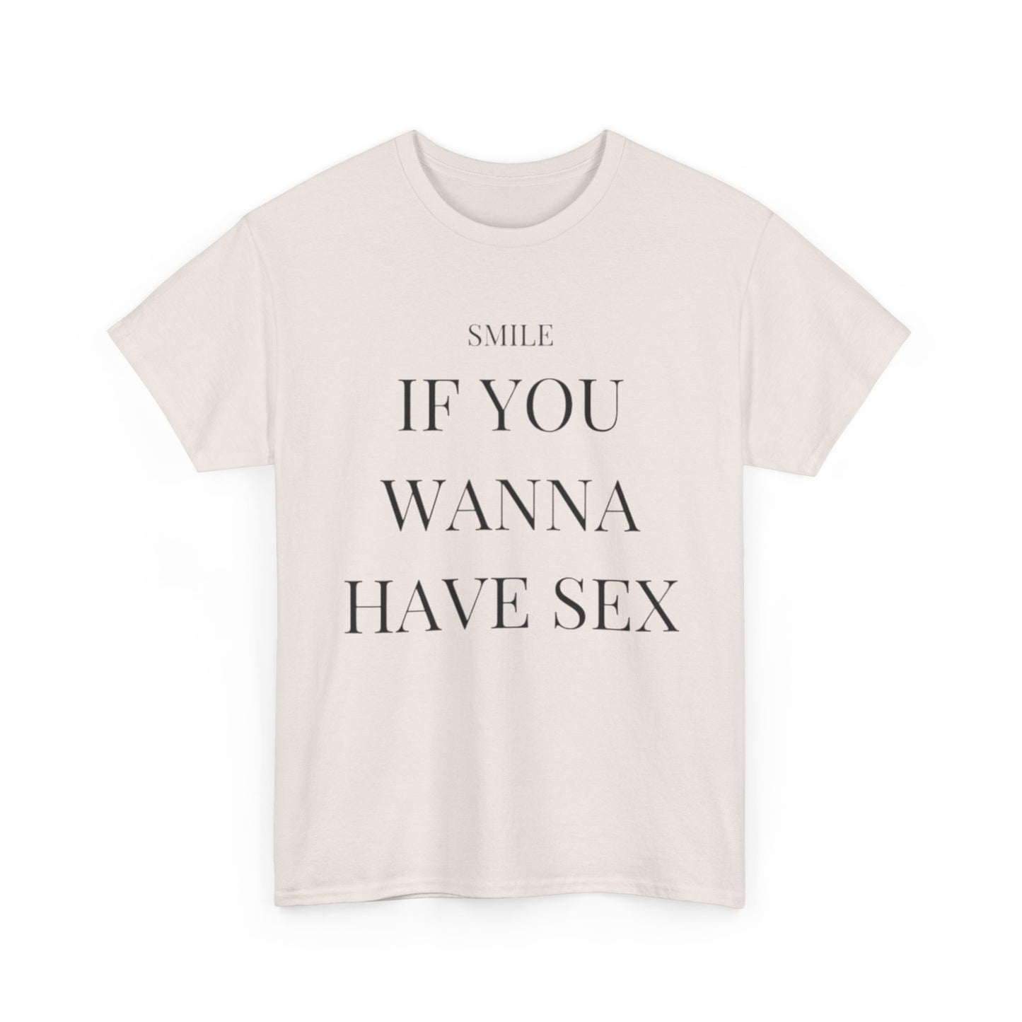 Smile If You Wanna Have Sex T shirt Funny Gift Comedy Unisex Heavy Cotton Tee