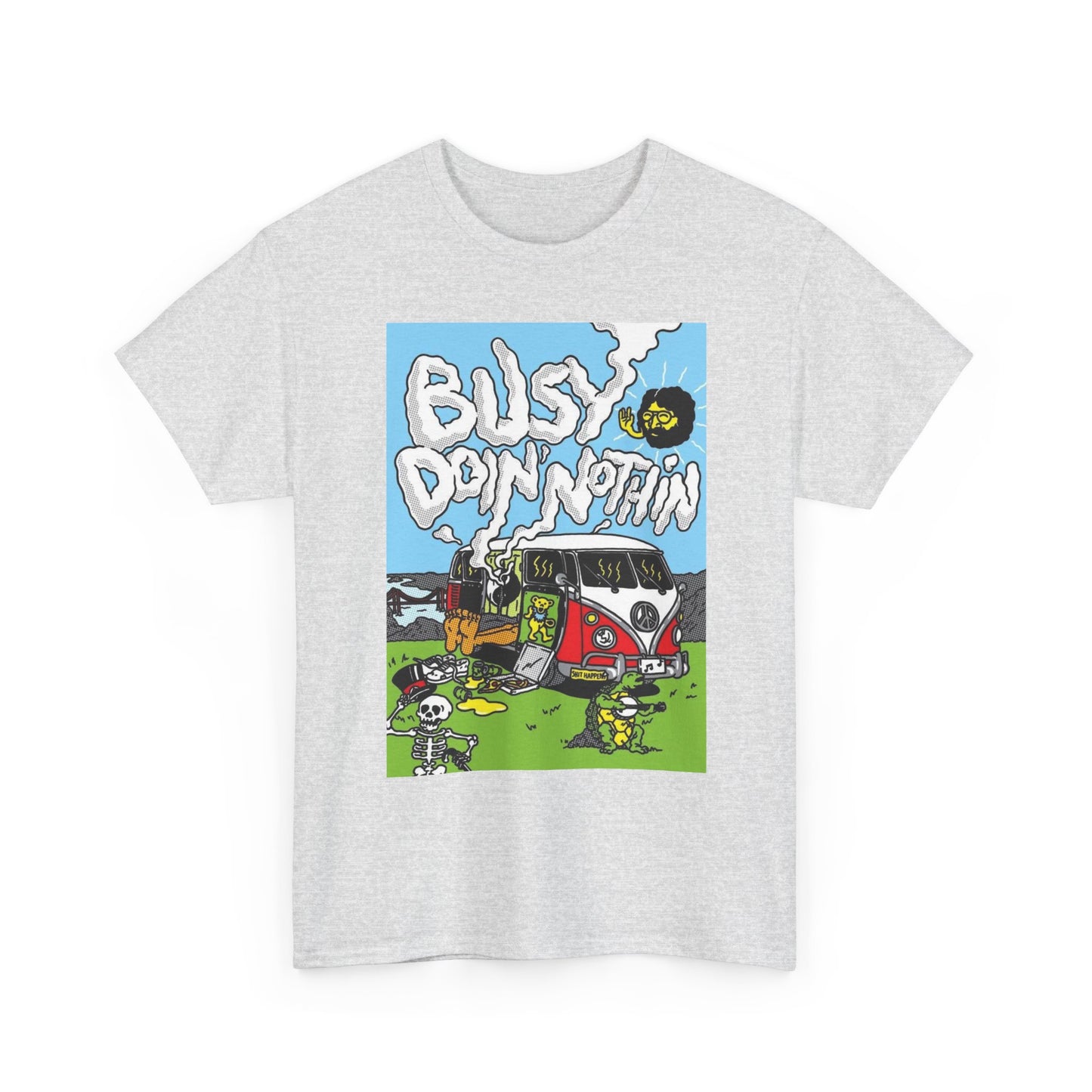 Jerry Garcia Busy Doin Nothin Graphic T Shirt Unisex Heavy Cotton Tee