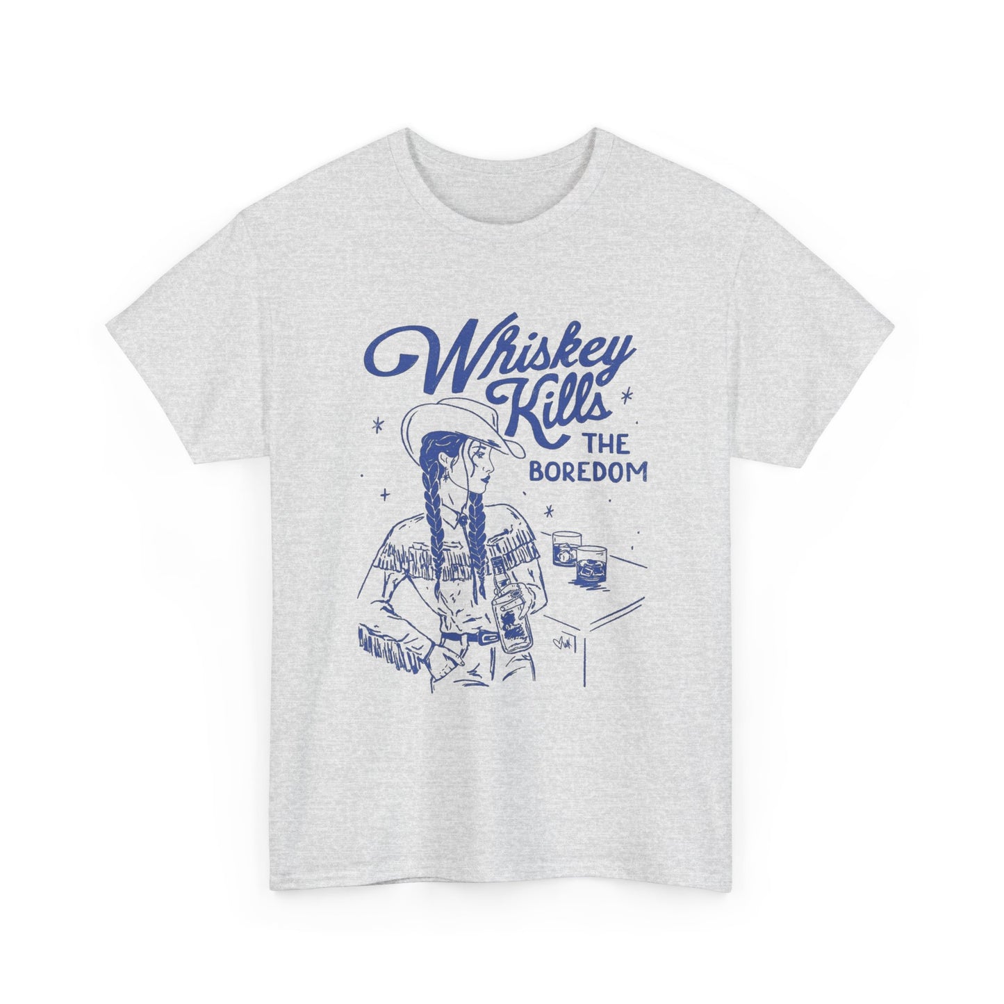 Whiskey Kills The Boredom Graphic T Shirt Unisex Heavy Cotton Tee
