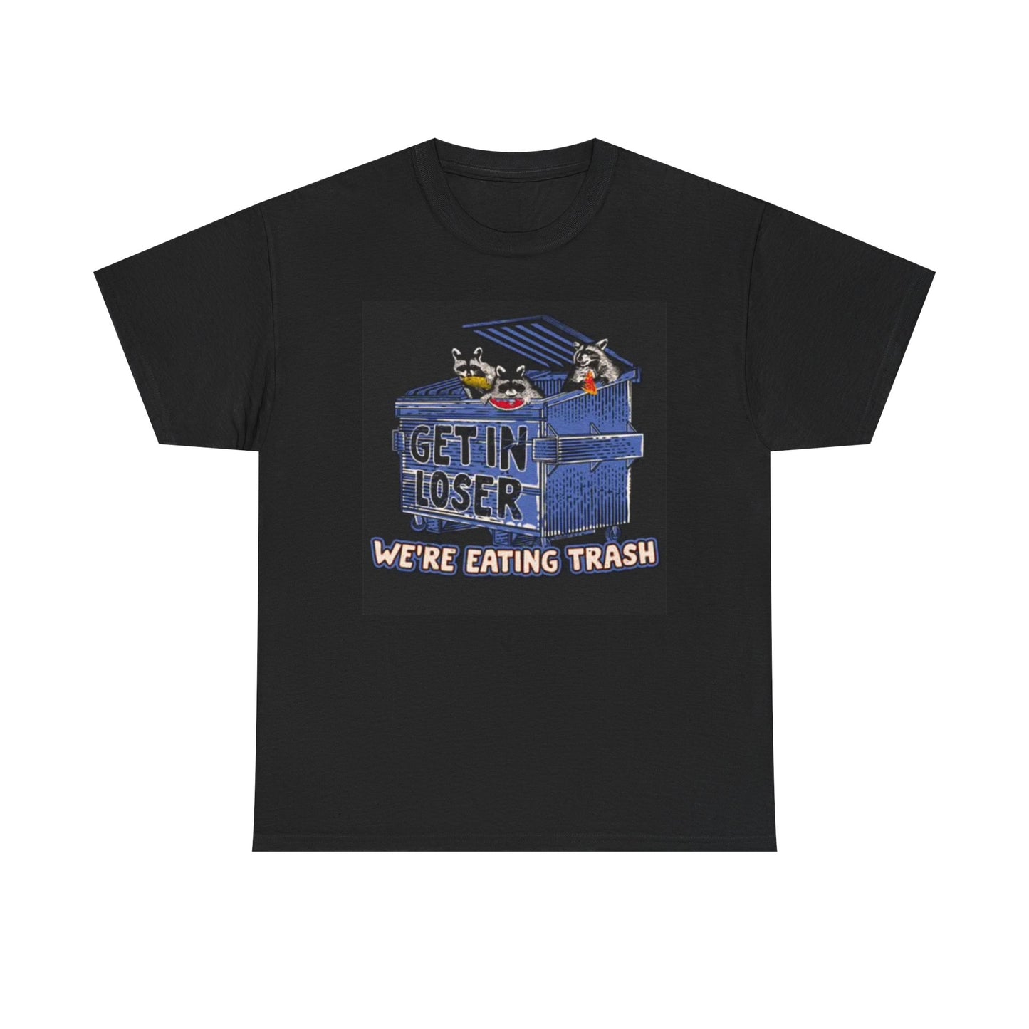 Were Eating Trash Funny Graphic T Shirt Racoon Unisex Heavy Cotton Tee