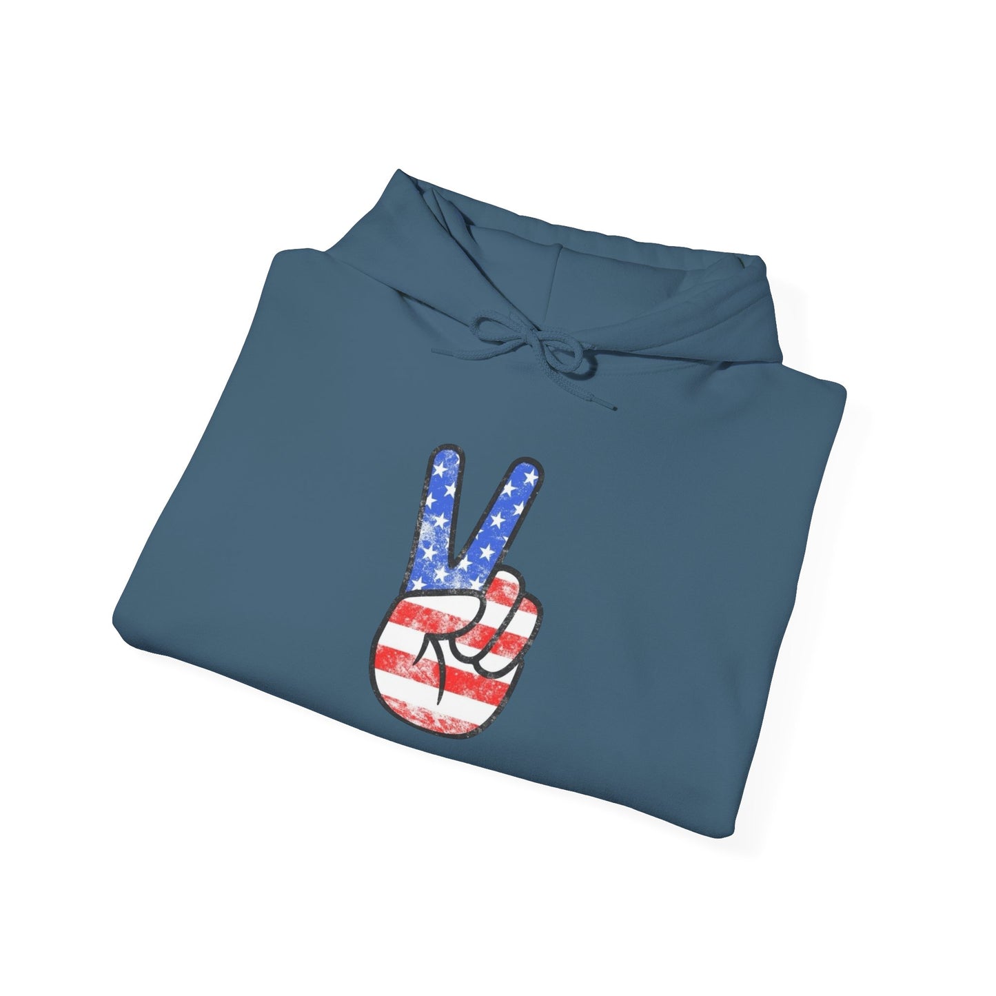 American Flag Peace Sign Retro Graphic Hoodie Heavy Blend™ NEW Sweatshirt