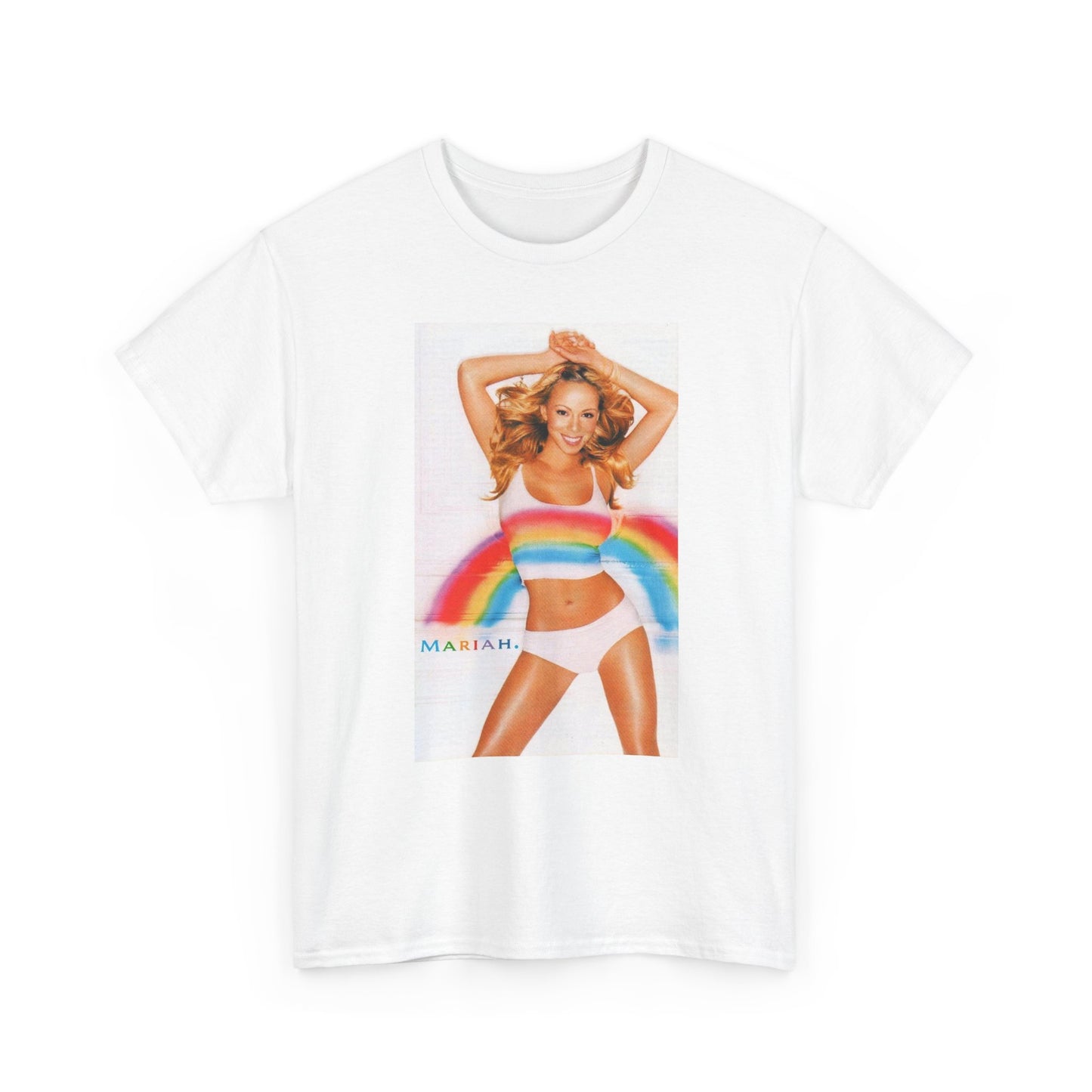 Mariah Carey T-shirt vintage Adam Sandler retro rainbow Unisex Heavy Cotton Tee