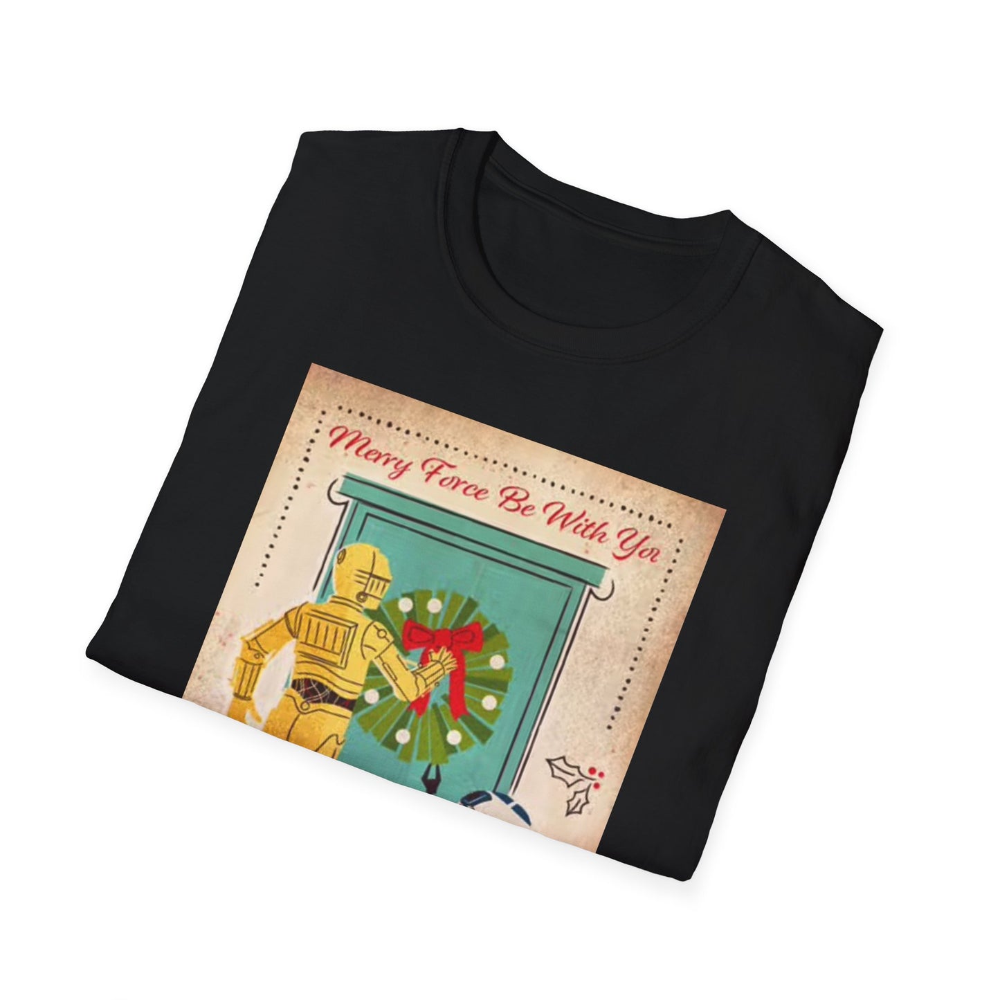 Merry Force Be With You Graphic T Shirt Vintage Star wars Christmas holidays