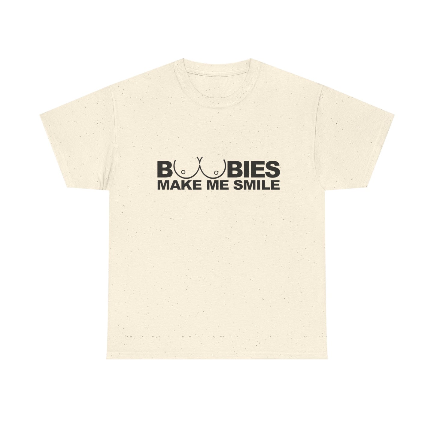 Boobies Make Me Smile Graphic T Shirt ADULT Unisex Heavy Cotton Tee
