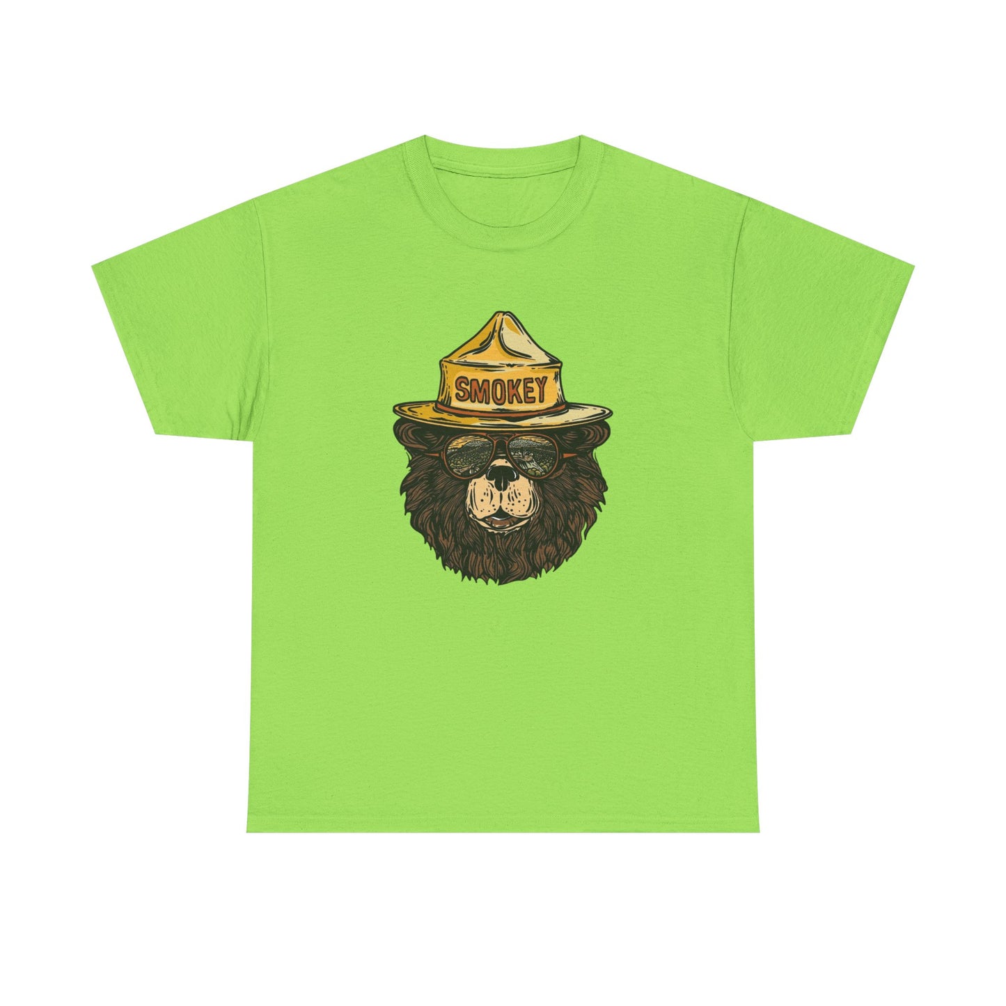 Smokey The Bear Outdoors Retro Graphic T Shirt Unisex Heavy Cotton Tee