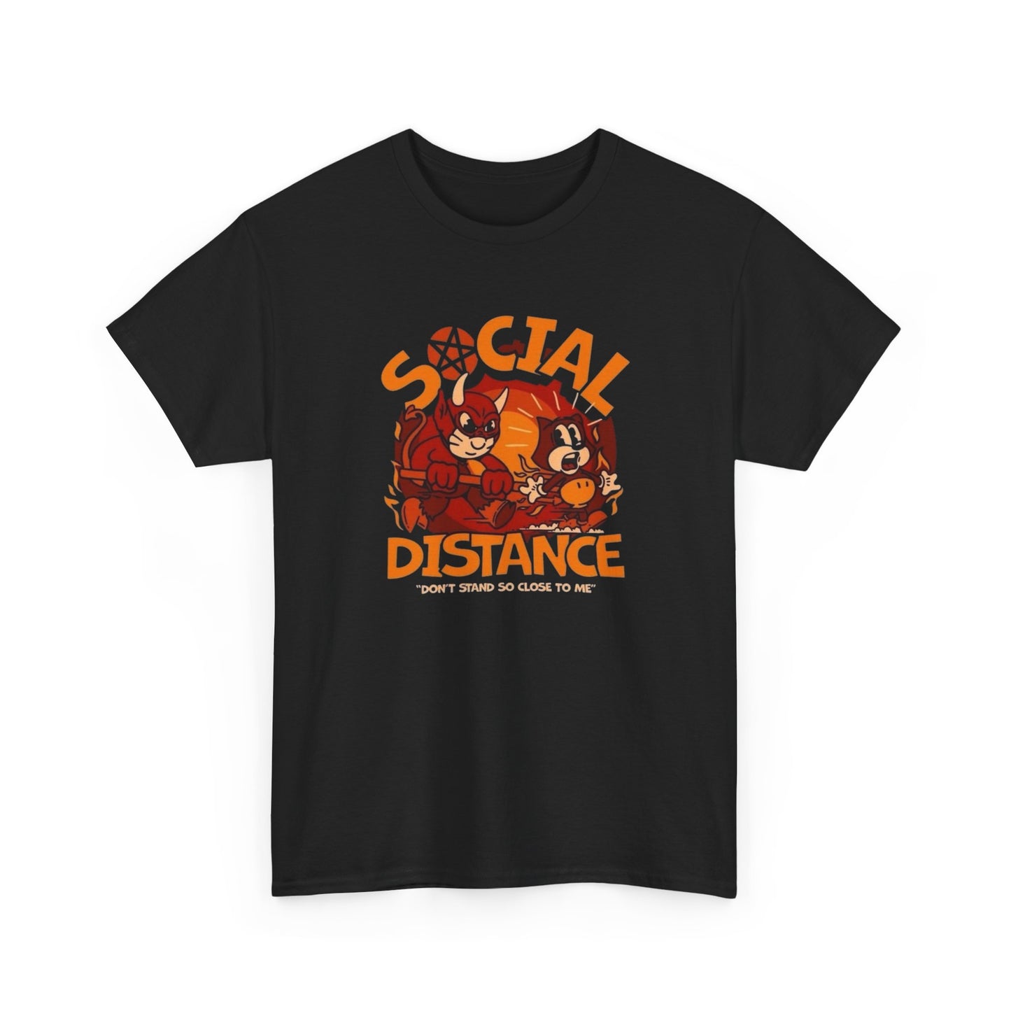 Social Distance Graphic T-Shirt Unisex Heavy Cotton Tee NEW