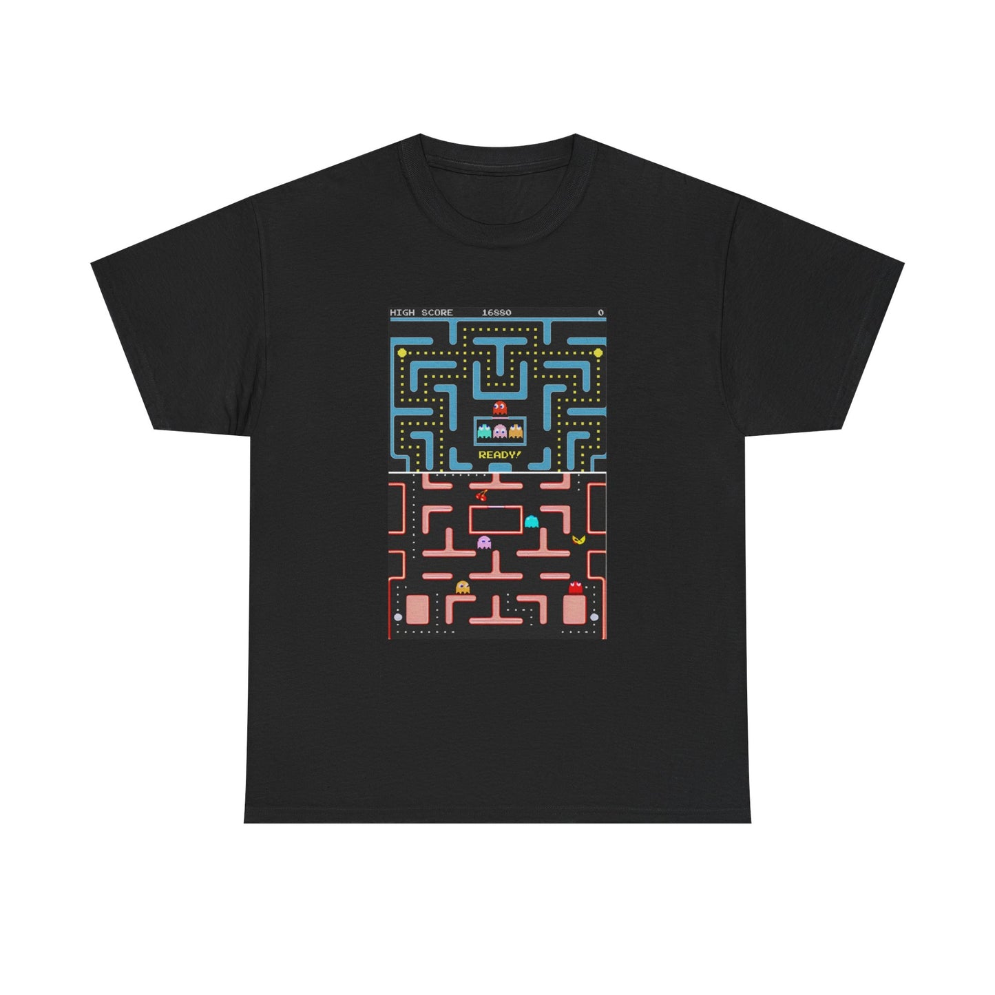 Retro Pacman Tshirt Vintage Arcade Gaming Graphic Unisex Heavy Cotton Tee