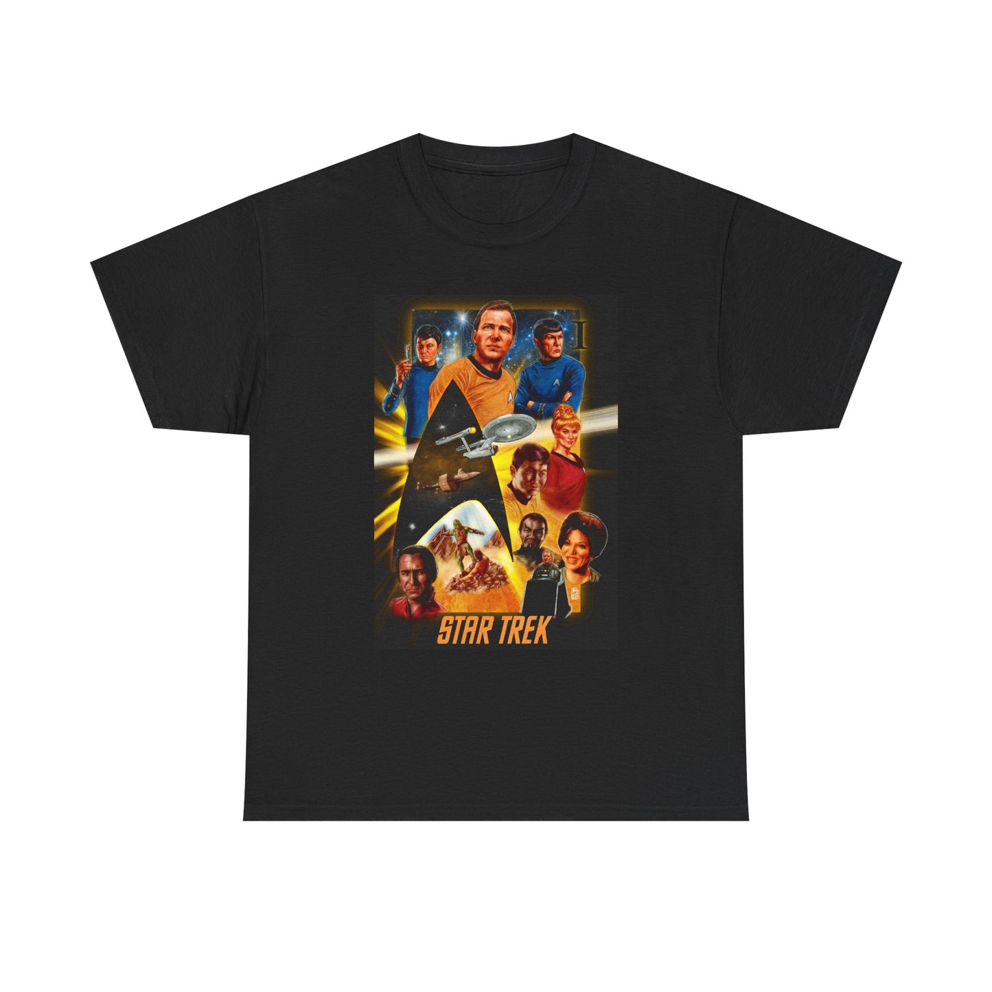 Startrek Vintage Poster Shirt Movie Space Unisex Heavy Cotton Tee