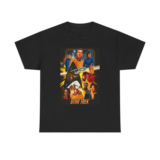 Startrek Vintage Poster Shirt Movie Space Unisex Heavy Cotton Tee