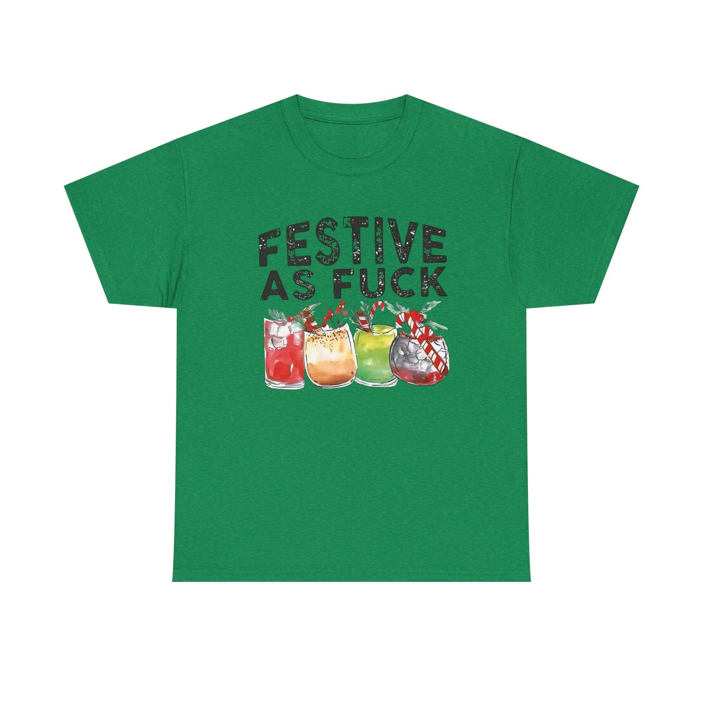 Festive AF Funny Christmas Spirit Graphic T Shirt ADULT NEW