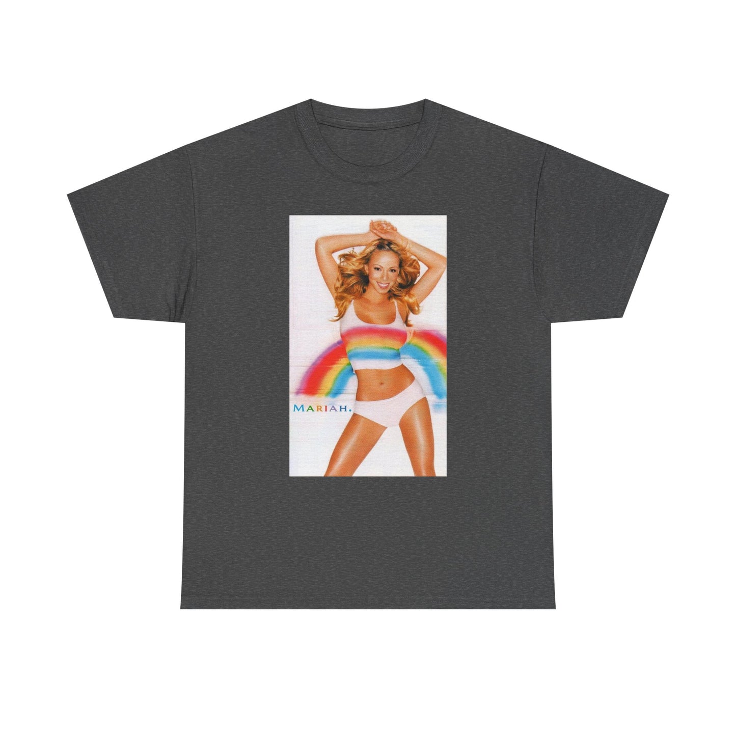 Mariah Carey T-shirt vintage Adam Sandler retro rainbow Unisex Heavy Cotton Tee