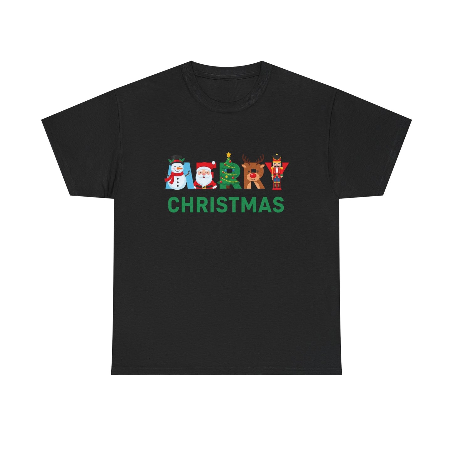 Merry Christmas Characters Graphic T Shirt NEW Unisex Heavy Cotton Tee
