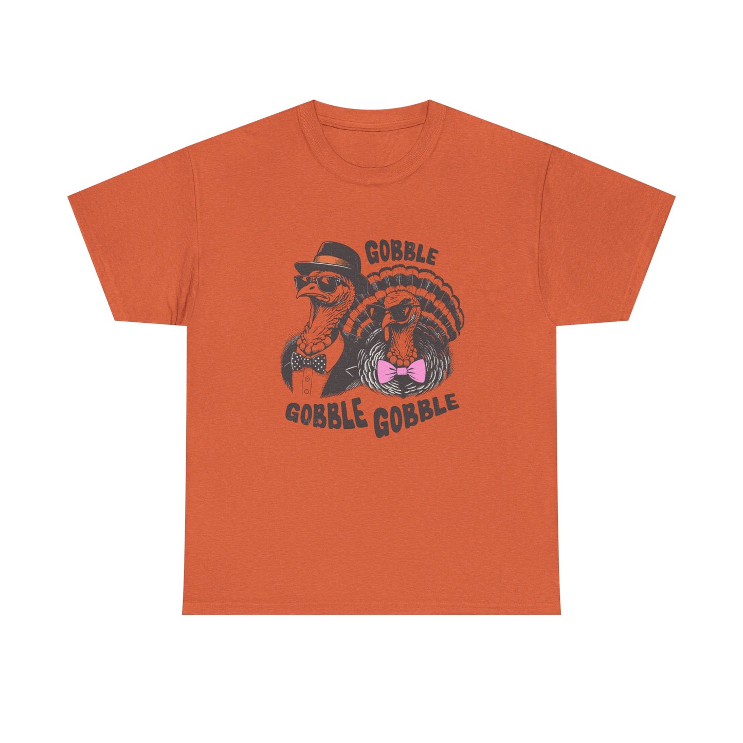 Thanksgiving Gobble Funny Turkey Graphic T Shirt NEW Unisex Heavy Cotton Tee