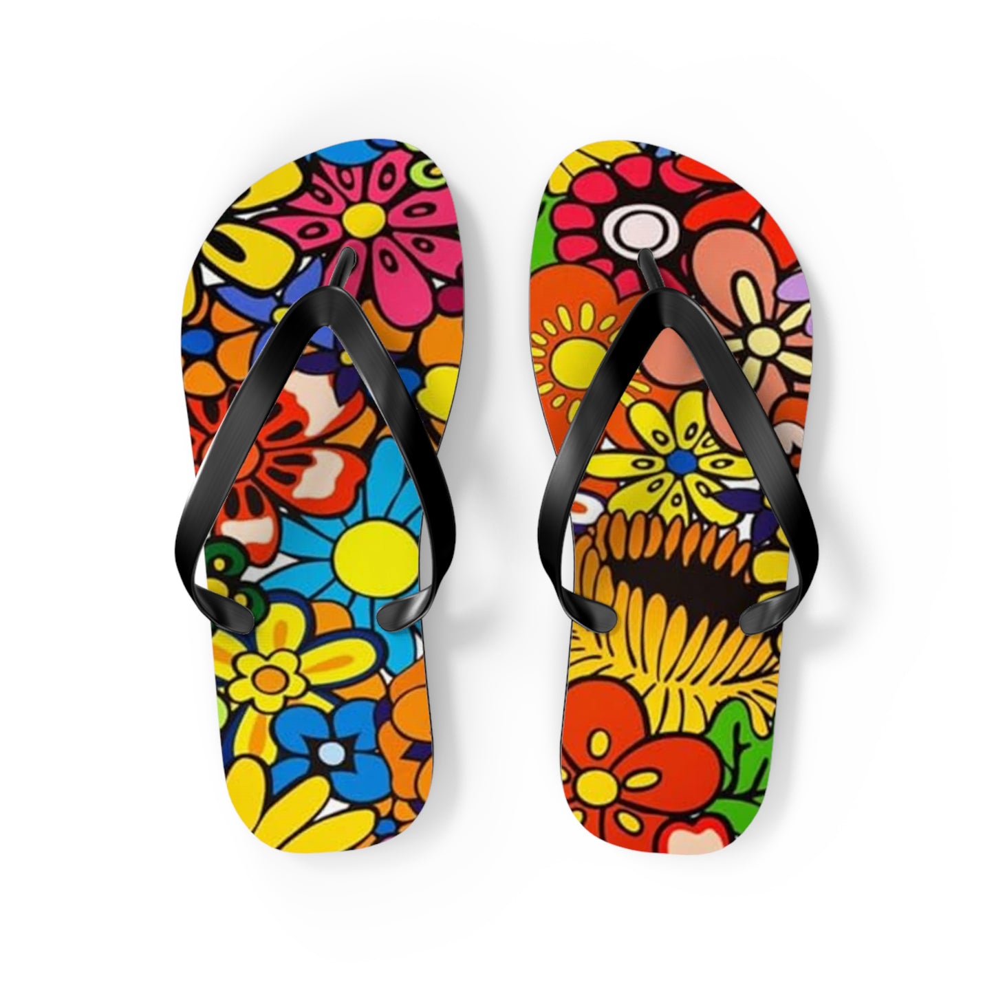 Waves And Sun Sandals Groovy Vibes Summer Flip Flops Slides BRAND NEW