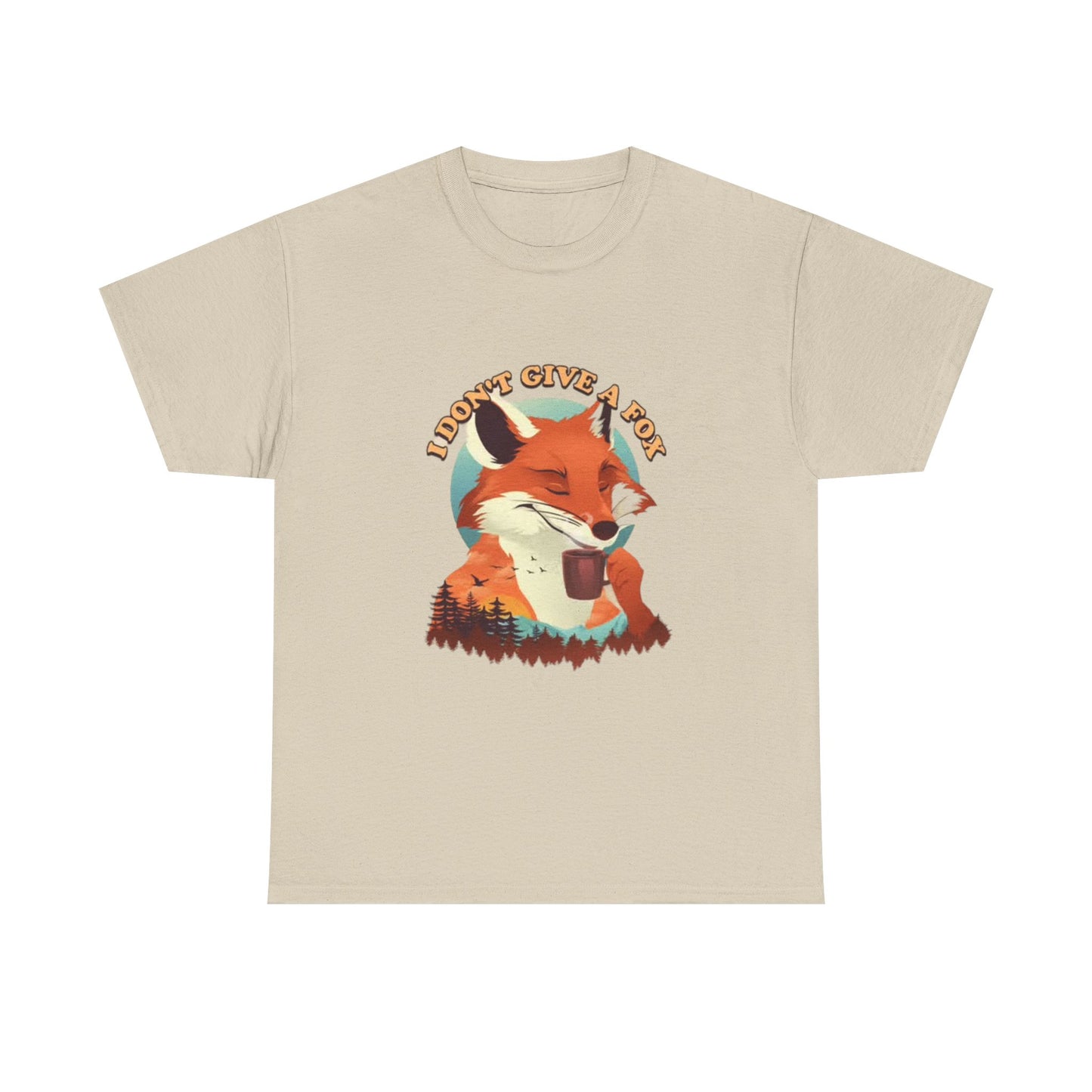 I Dont Give A Fox Shirt Funny Animal Graphic Jokes Comedy Gift Unisex Heavy