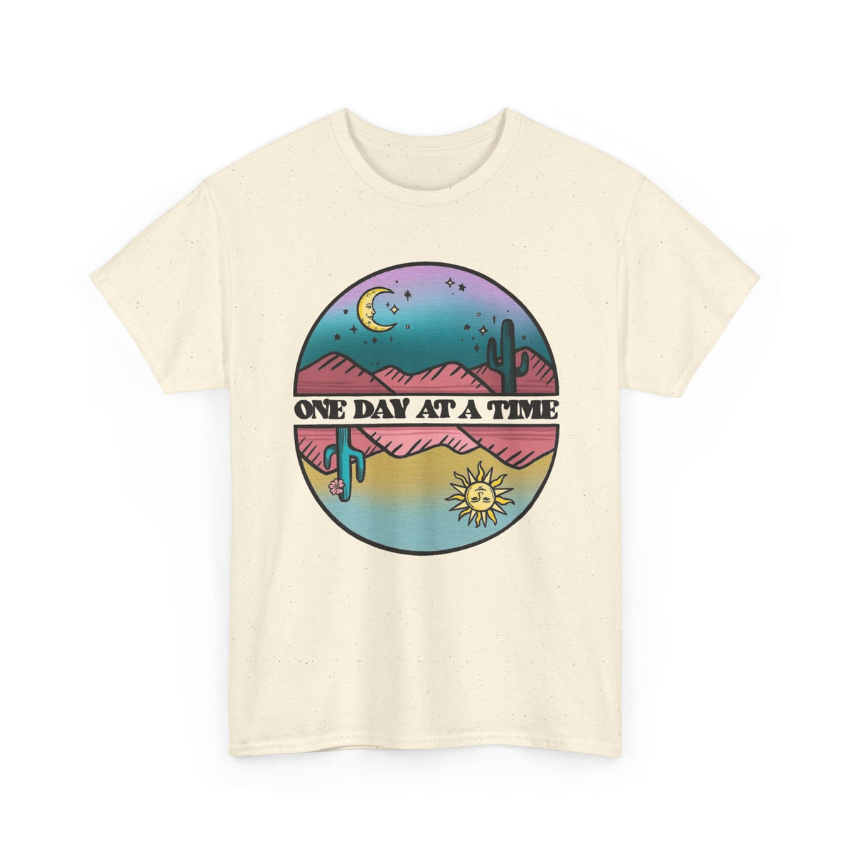 One Day At A Time Graphic T Shirt Men's Heavy Cotton Tee