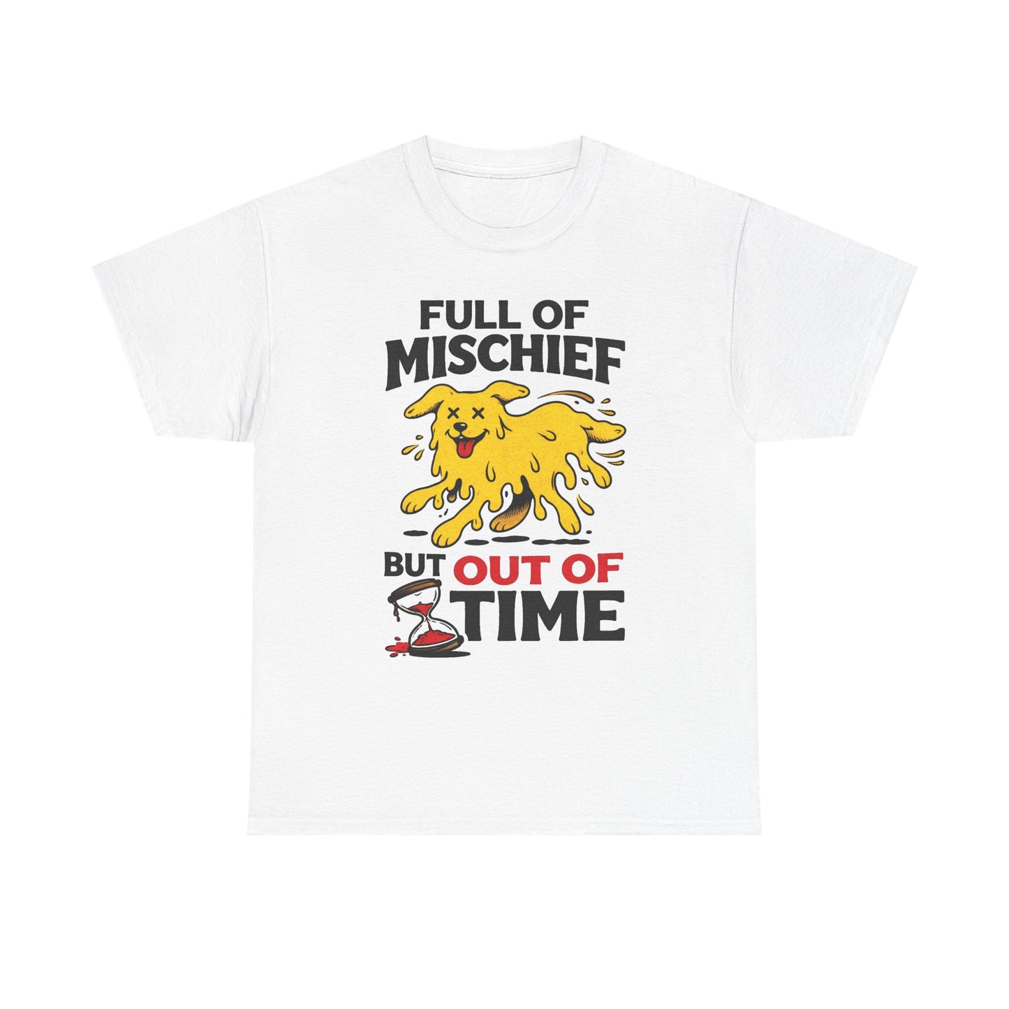 Full Of Mischief Funny Dog Graphic T Shirt Men's Heavy Cotton Tee