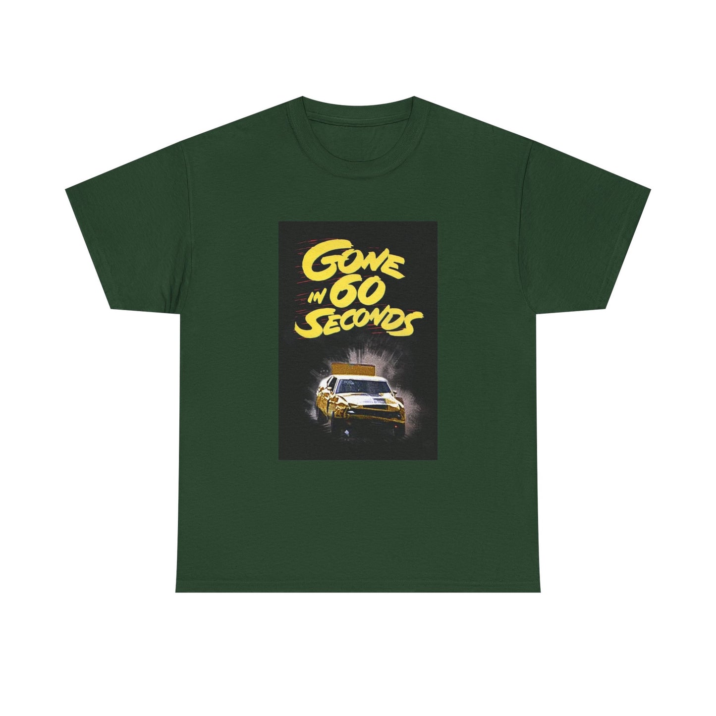 Gone in 60 Seconds Tshirt Vintage Ford Mustang Retro Poster Unisex Heavy Cotton