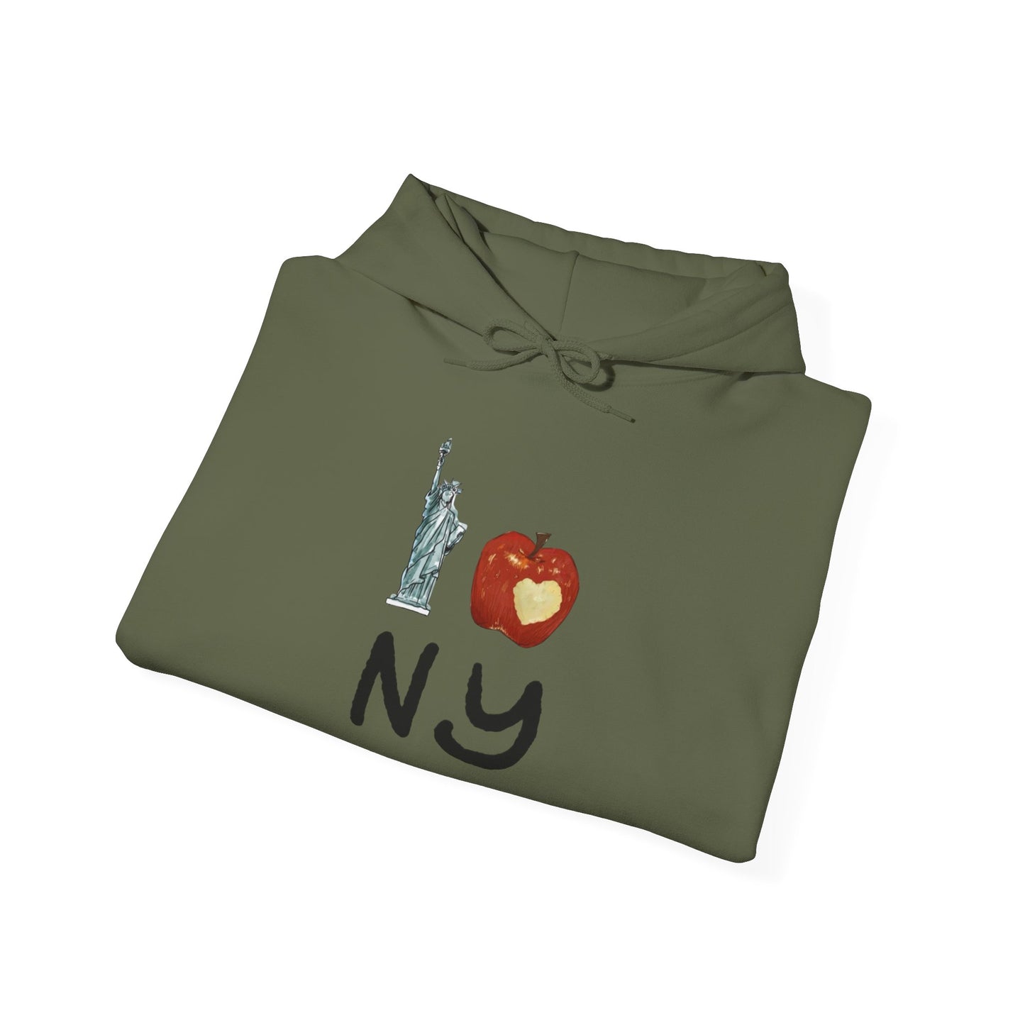 I Love New York Big Apple Graphic Hoodie Unisex Heavy Blend™ Hooded Sweatshirt