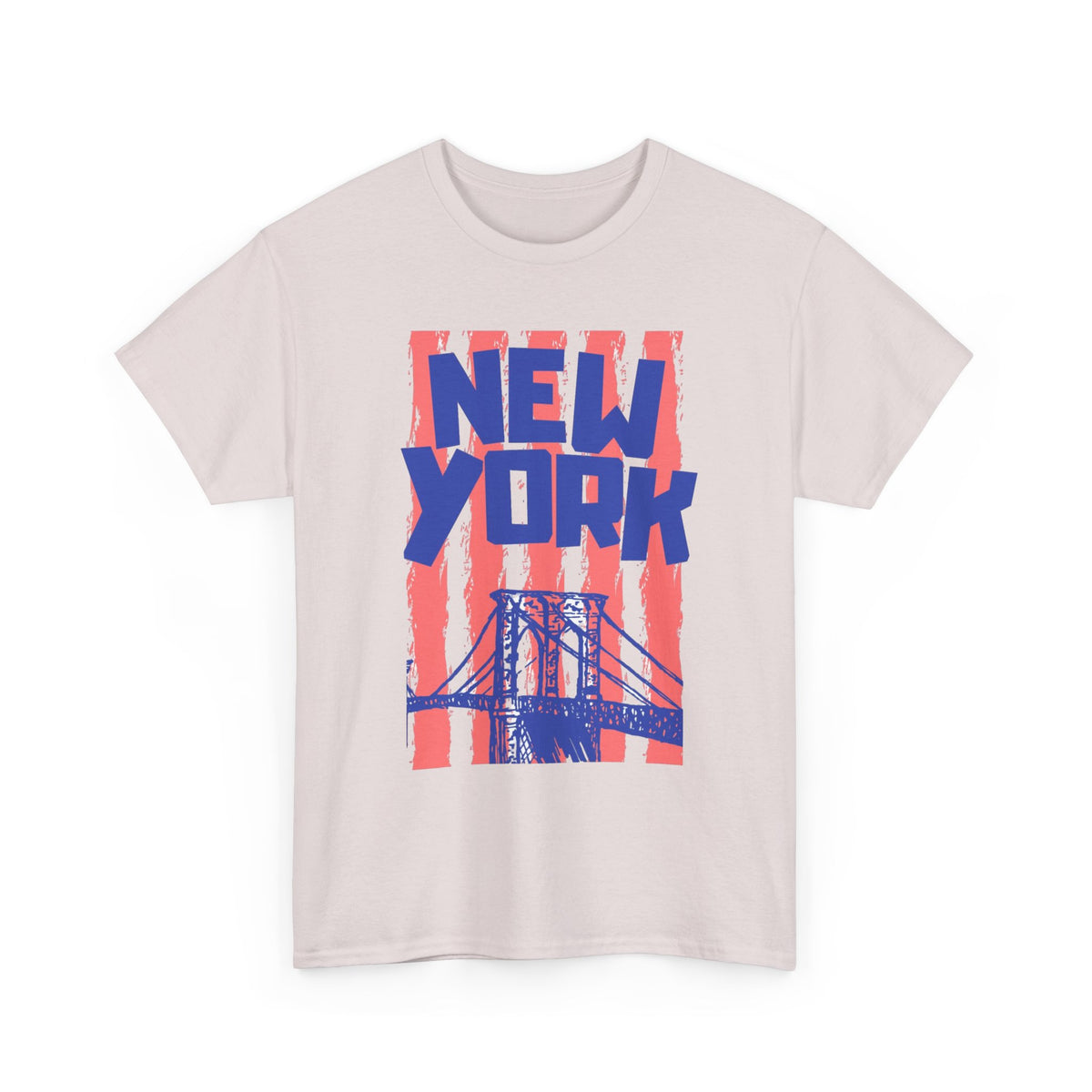 New York City Bridge Graphic T Shirt Men's Classic Retro Heavy Cotton Tee