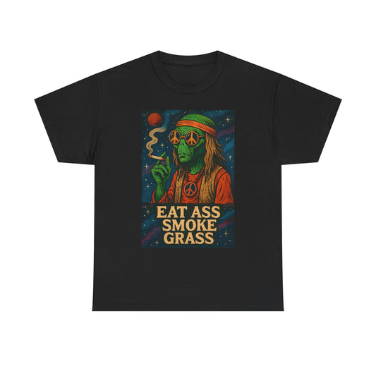 Smoke Grass Eat Ass Graphic T-Shirt Men's Women's Heavy Cotton Tee NEW GIFT