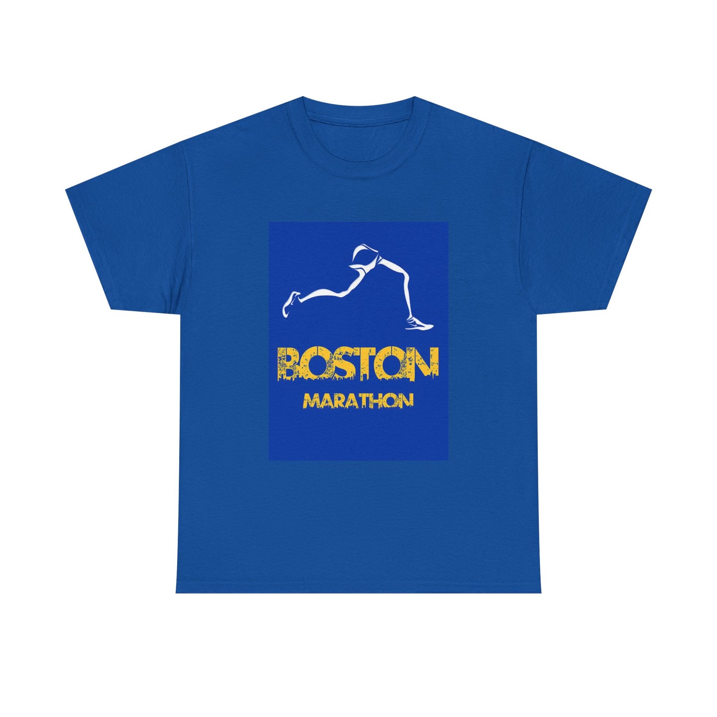 Boston Marathon Tshirt Retro Running Graphic Poster Unisex Heavy Cotton Tee