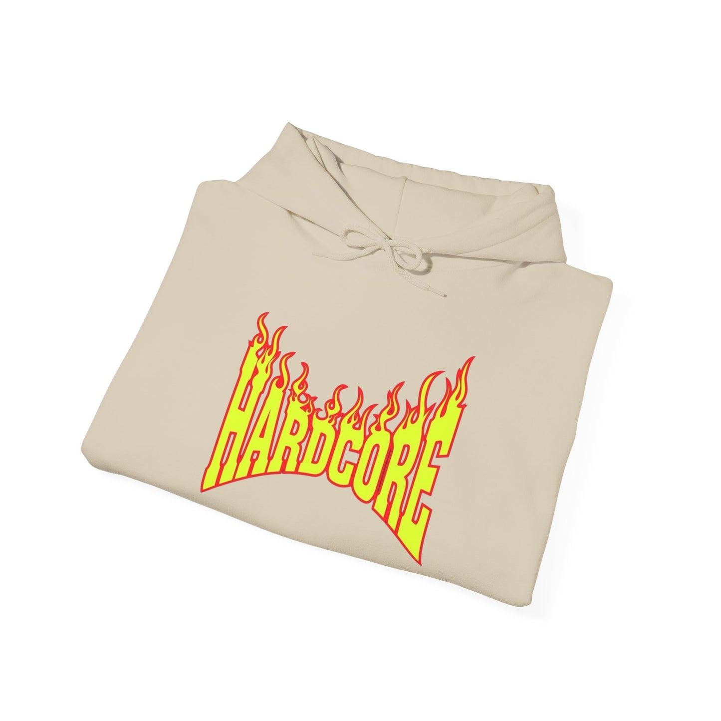 Hardcore Flame Logo Retro Graphic Hoodie Unisex Heavy Blend™ Hooded Sweatshirt