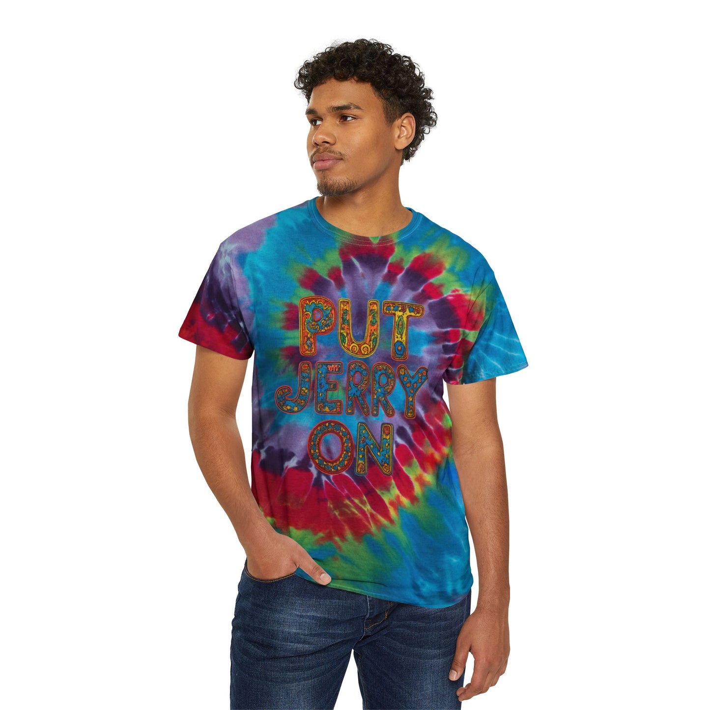 Jerry Garcia Vintage Graphic T Shirt S-2XL Unisex Cotton Tee Tie-Dye Tee, Spiral