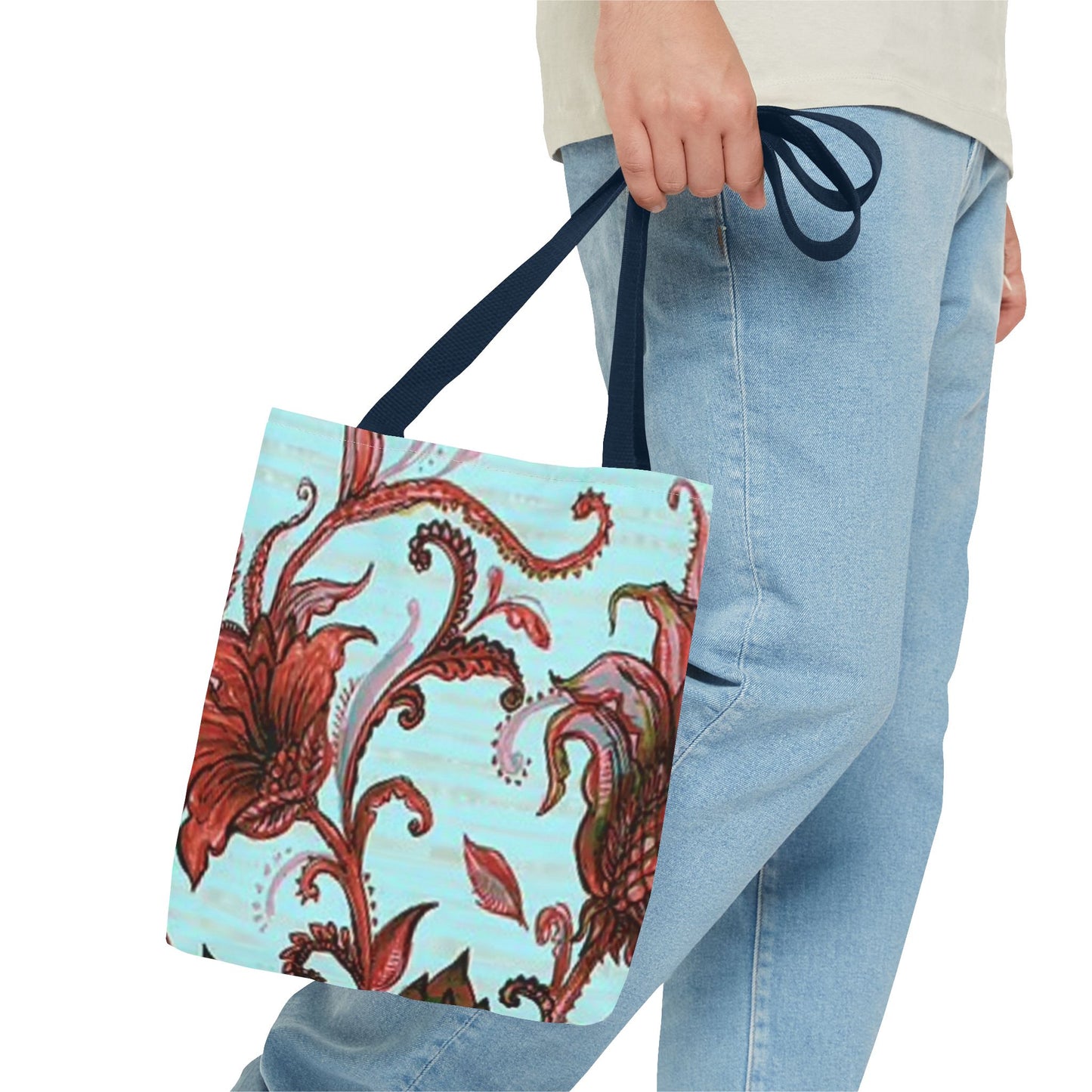 Flowers Turquoise Multi Color BRAND NEW MODERN Tote Bag (AOP)